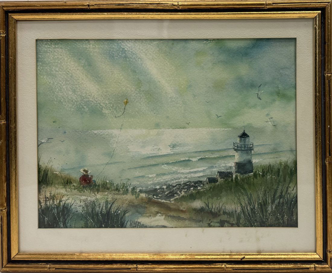Jack Roland “Murf the Surf” Murphy Signed Original Watercolor Painting Kite by the Florida (1 of 7)