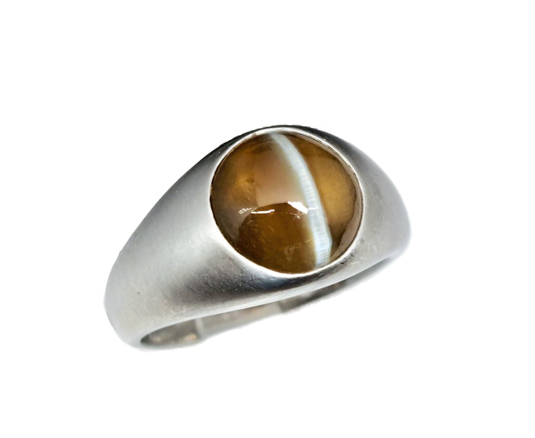 GIA Stunning 5.9ct Cats Eye Chrysoberyl Amazing Eye Milk Honey Platinum Ring By Cressarrow (1 of 10)