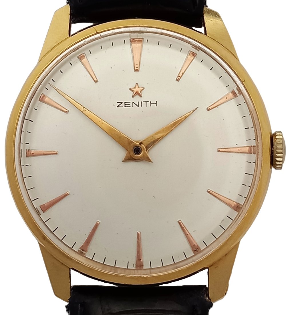 Large Rare 20j Zenith Bumper Automatic 18K Yellow Gold Mens Vintage Running Wrist Watch (1 of 14)