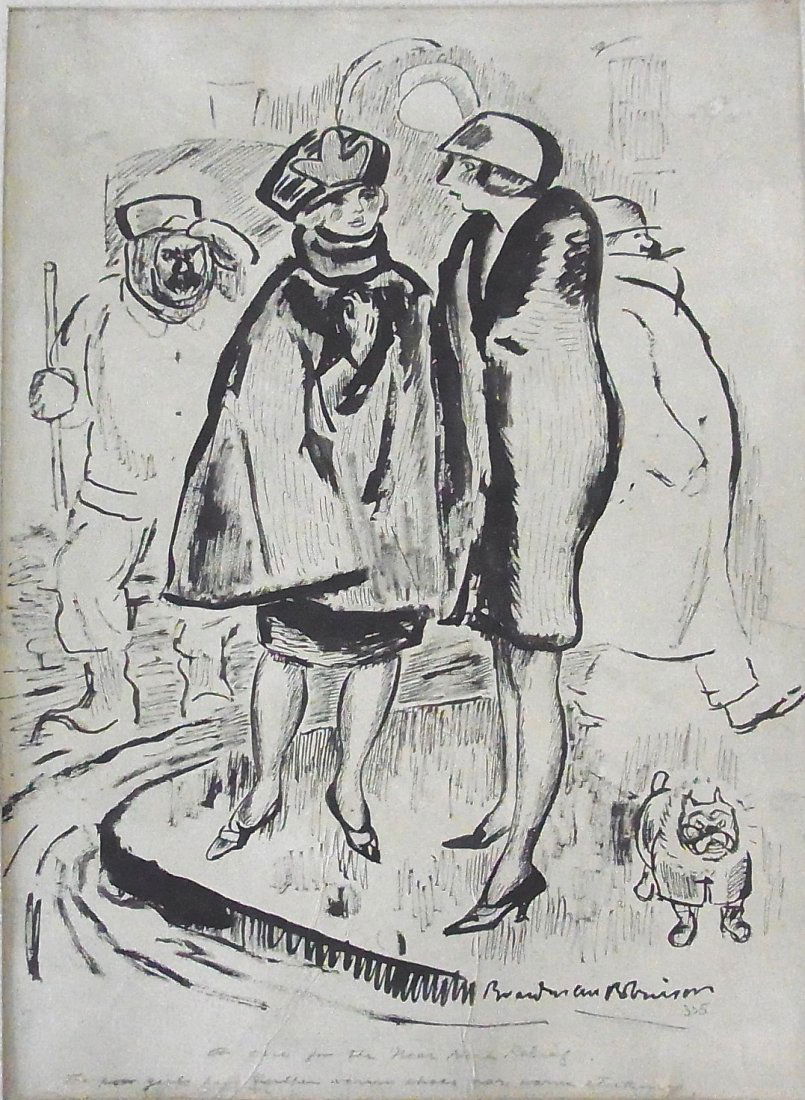 Boardman Robinson 1930s “Poor Girls Have Neither W: Boardman Robinson 1930s “Poor Girls Have Neither Warm Shoes Nor Warm Stockings” A Case For The Near Here Relief Effort Editorial Original Political Illustration Cartoon Newspaper Pen and Ink Drawi