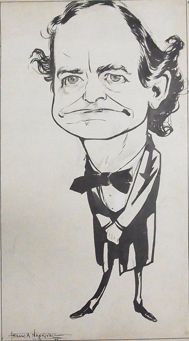 Frank A. Nakivell caricature Williams Jennings Bryan 18: Frank A. Nakivell caricature Williams Jennings Bryan 1899 probably for Puck Magazine Editorial Original Political Illustration Cartoon Newspaper Pen and Ink Drawing Description: Frank A. Nakivell , 18
