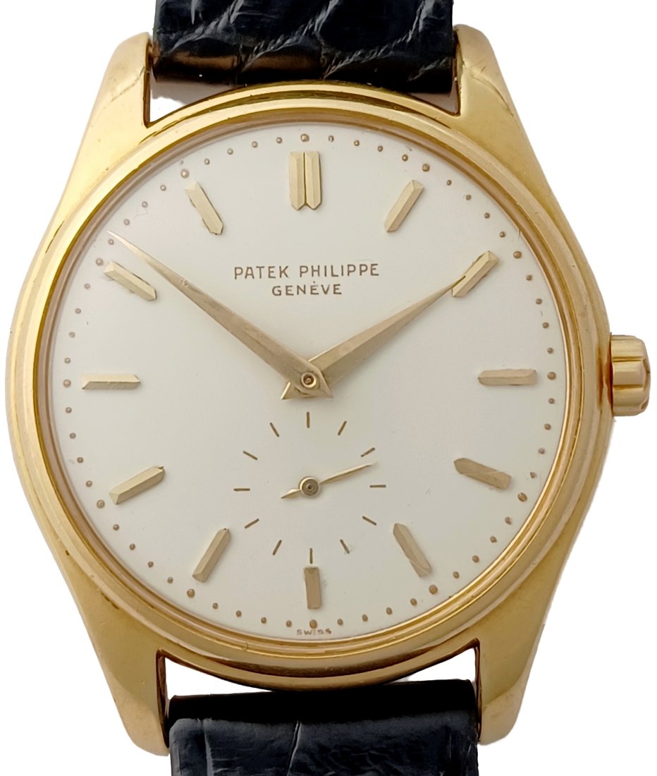 Patek Philippe Calatrava 2526 18K Gold Rare Enamel Dial Automatic Vintage Wrist Watch W/ 18K Buckle (1 of 8)