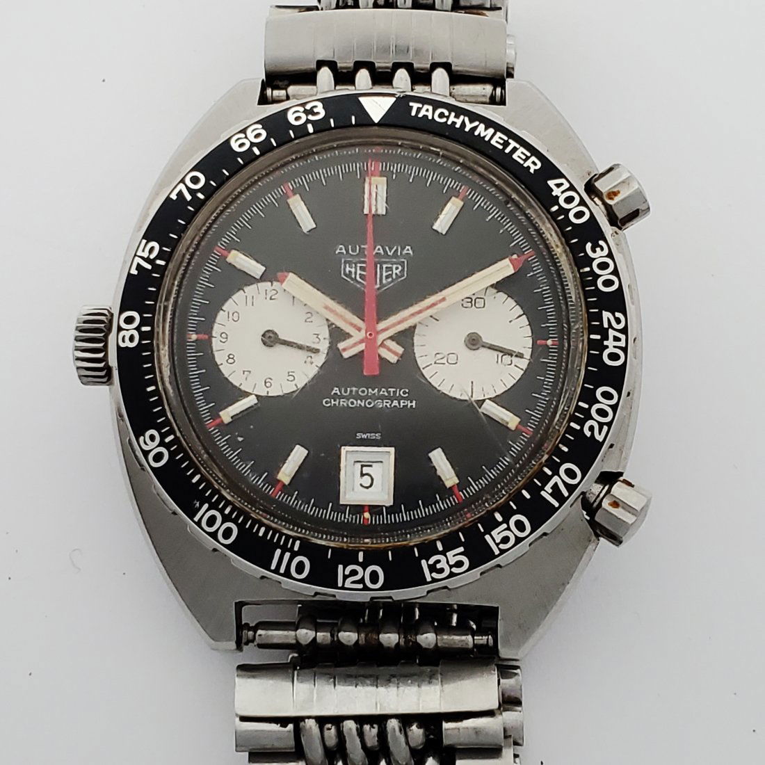 Heuer Autavia 1163 Chronograph Automatic Mens Vintage Watch w Papers (1 of 6)