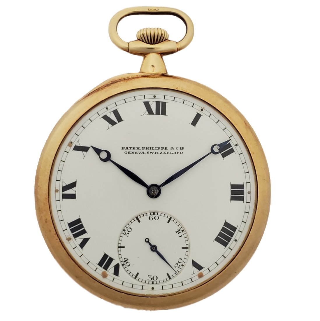 Patek Philippe 18k Gold Enamel Dial Art Deco Mens Scarce 20J Pocket Watch (1 of 7)