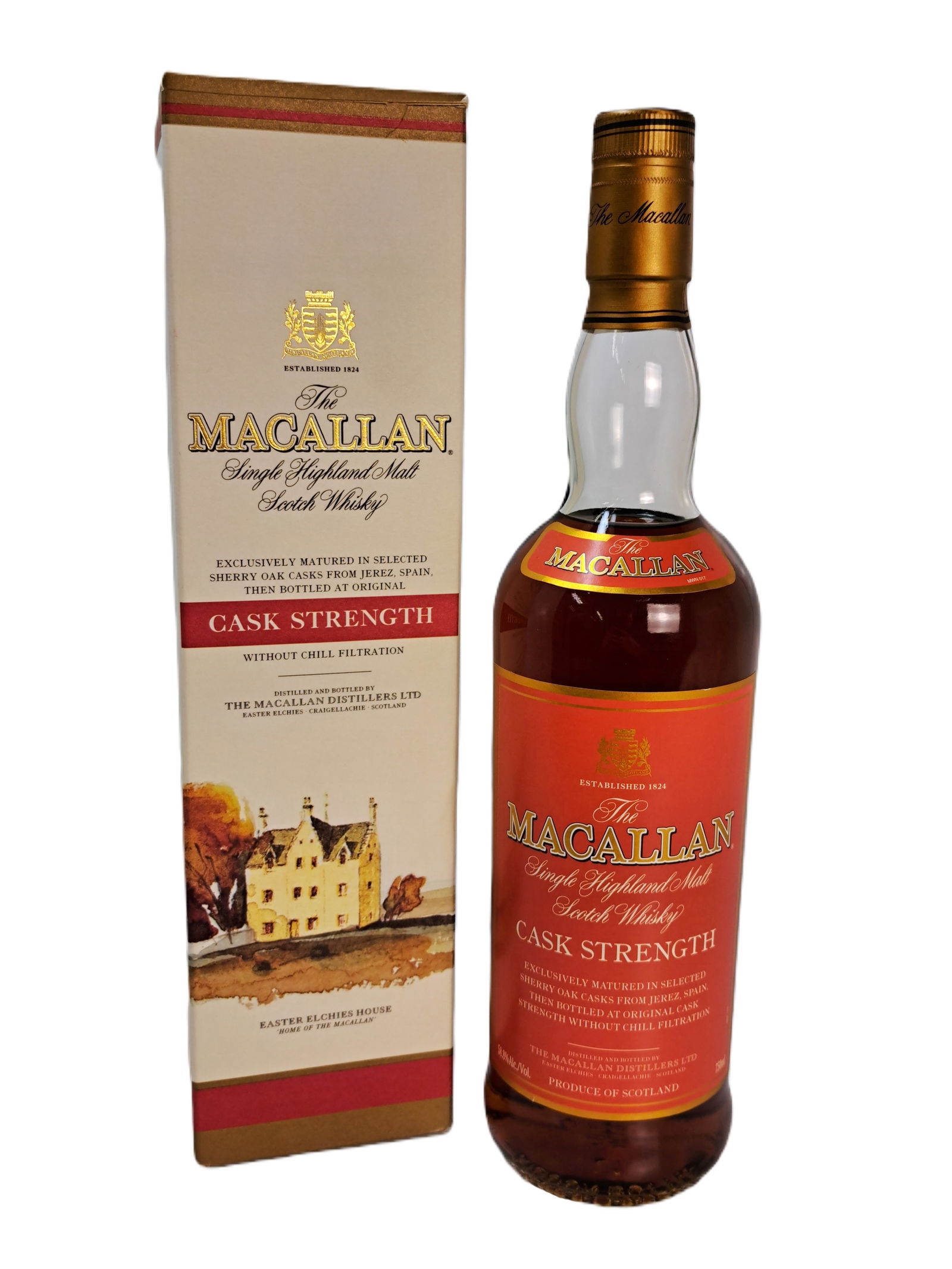 Macallan Cask Strength Red Label Single Highland Malt Scotch Whisky w Box (1 of 6)