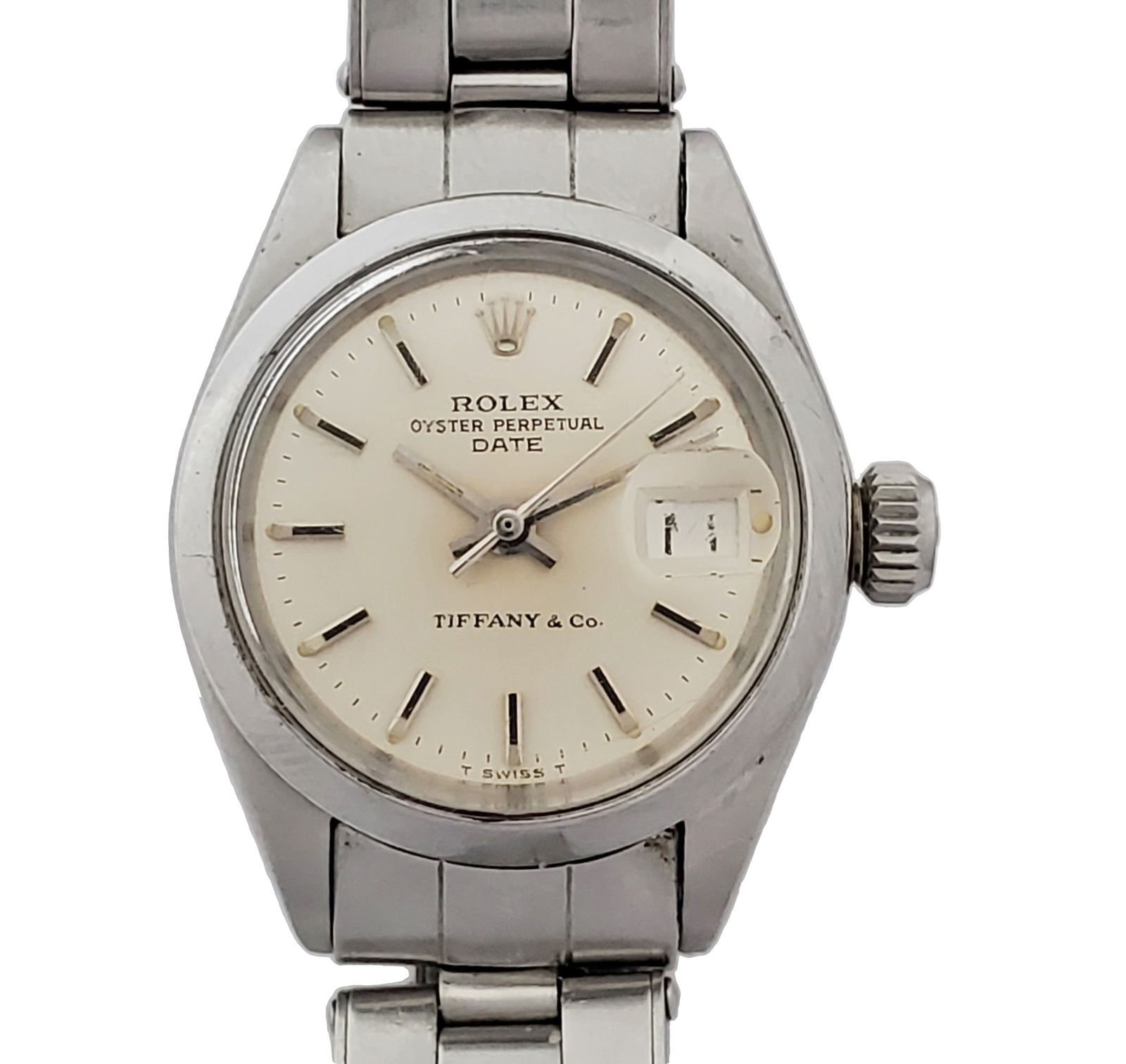 Tiffany & Co Rolex 6916 Oyster Perpetual Lady Date Ladies Vintage Stainless Steel Watch (1 of 9)