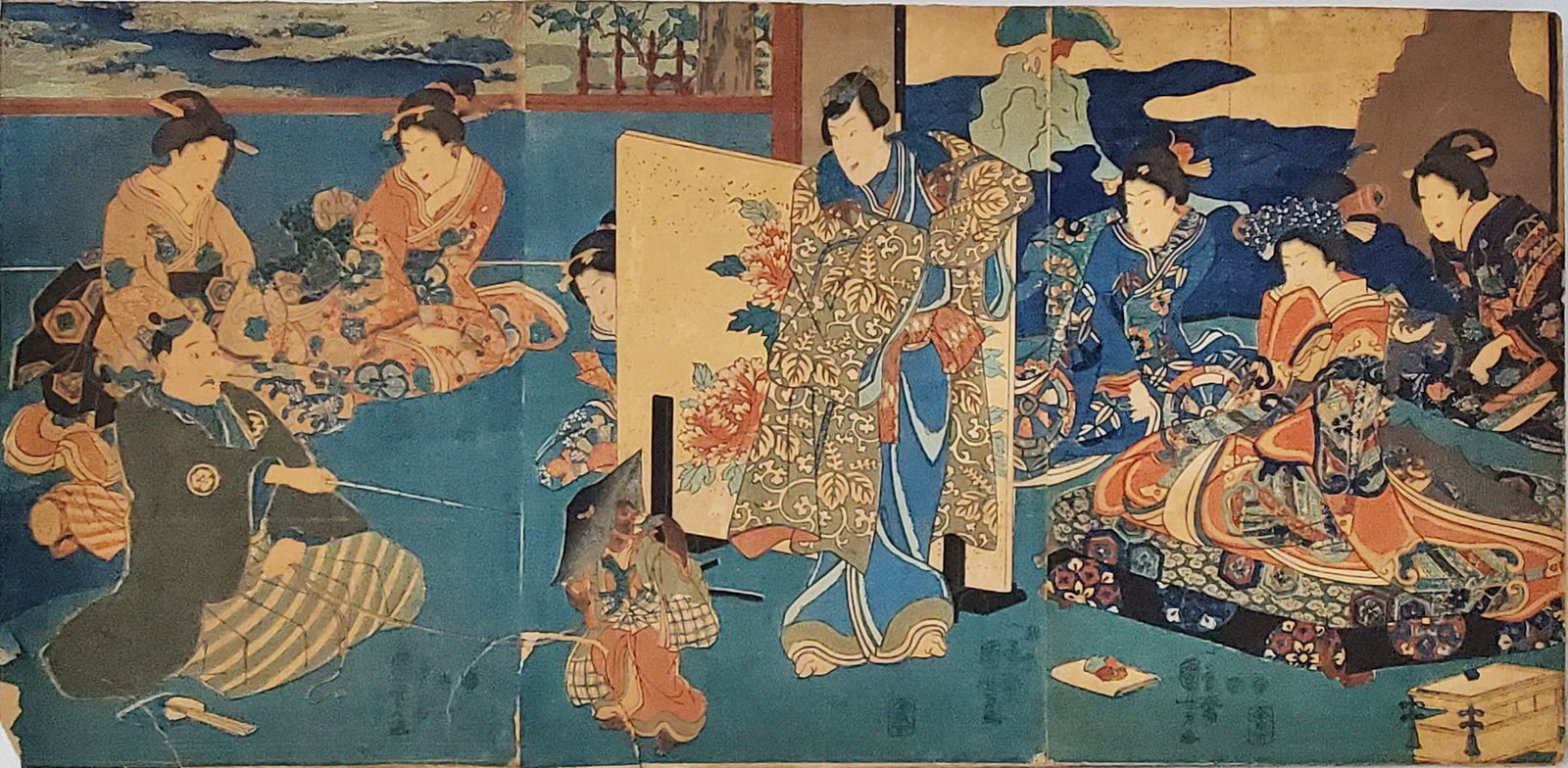 Kuniyoshi Japanese Woodblock Triptych Print Old to Antique (1 of 7)