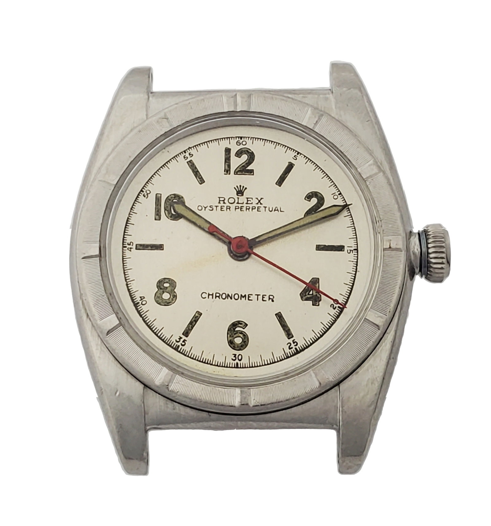 Rolex Oyster Perpetual 3372 Bubbleback Chronometer Mens Vintage Steel Wrist Watch (1 of 5)