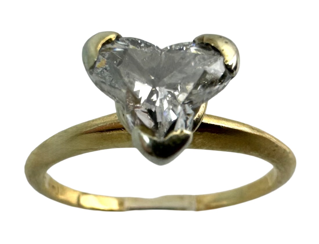 1.23ct Mickey Mouse Cut Diamond 14k Yellow and White Gold Solitaire Ring with Papers (1 of 10)