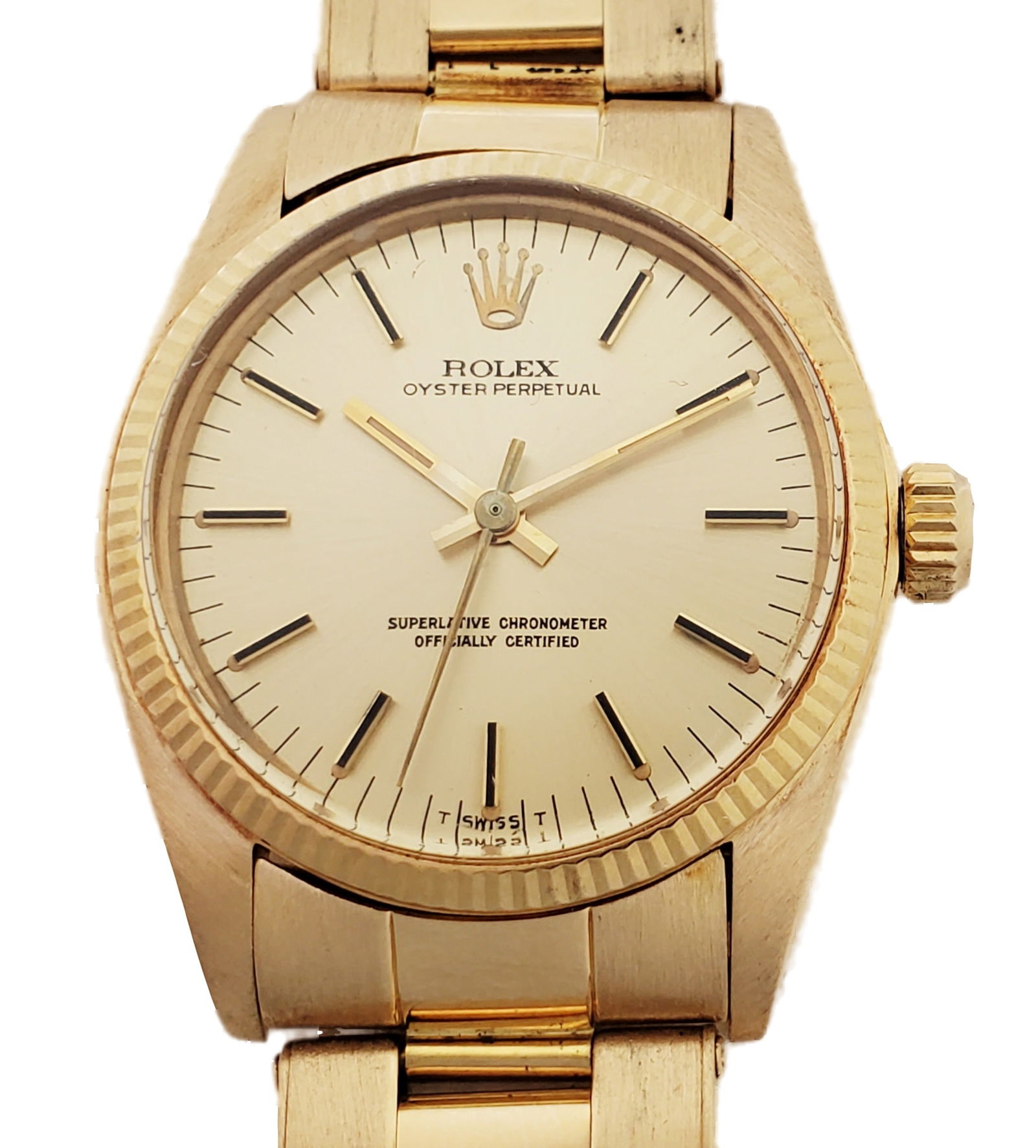 Scarce Rolex 6751 18k Gold Mid Size Mens Unisex 31mm Wrist Watch (1 of 9)