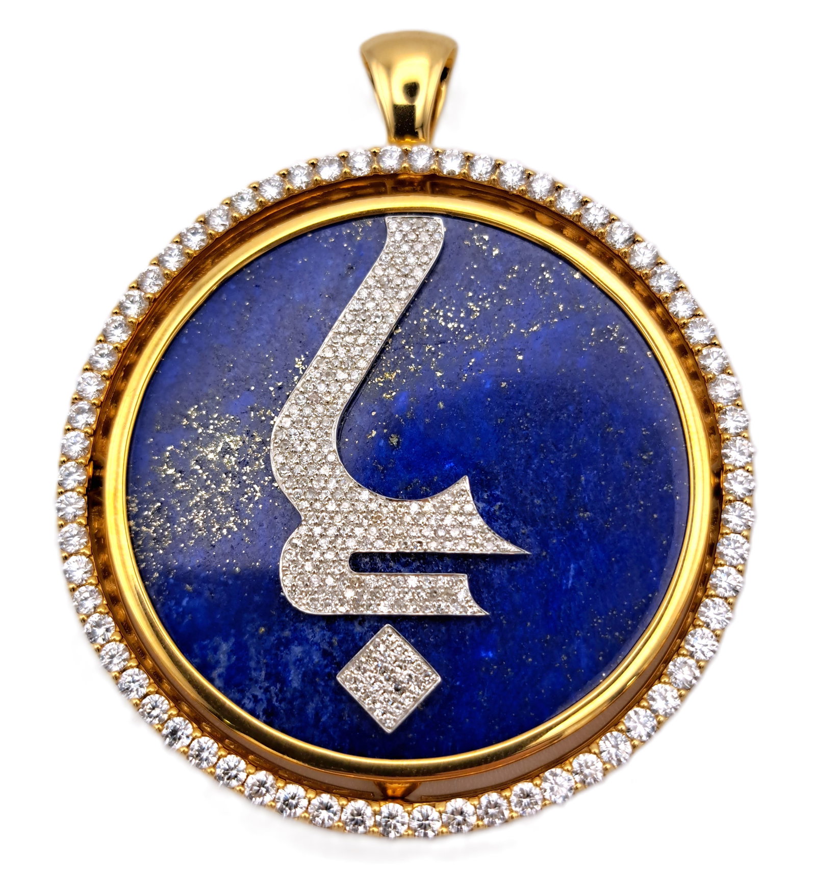 Massive Godolphin Equestrian Horse Kentucky Arabian Diamond Lapis Lazuli 18k Gold Pendant (1 of 7)