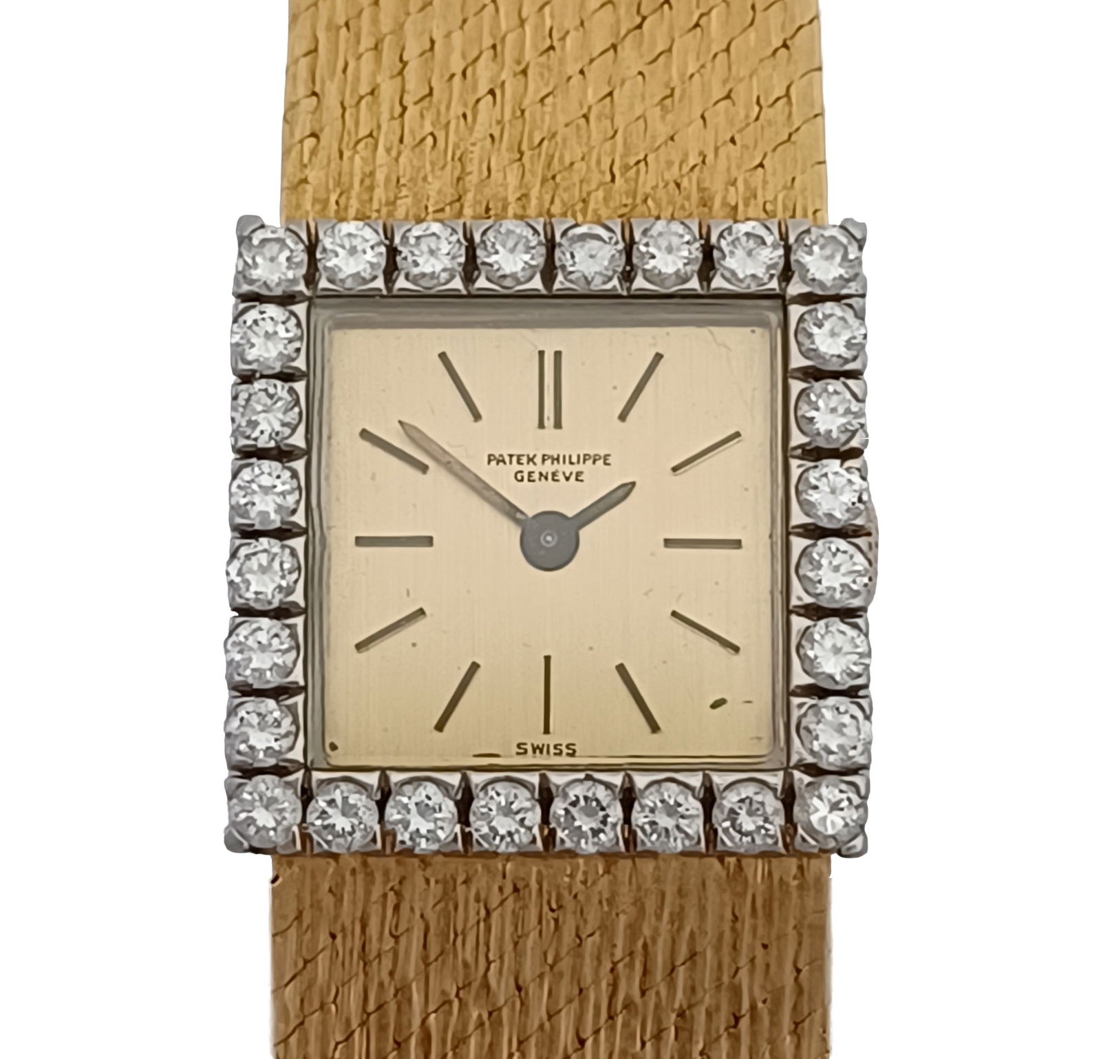 Patek Philippe 18K Yellow Gold Factory Diamond Ladies Vintage 20j Mechanical Running Wrist Watch (1 of 10)