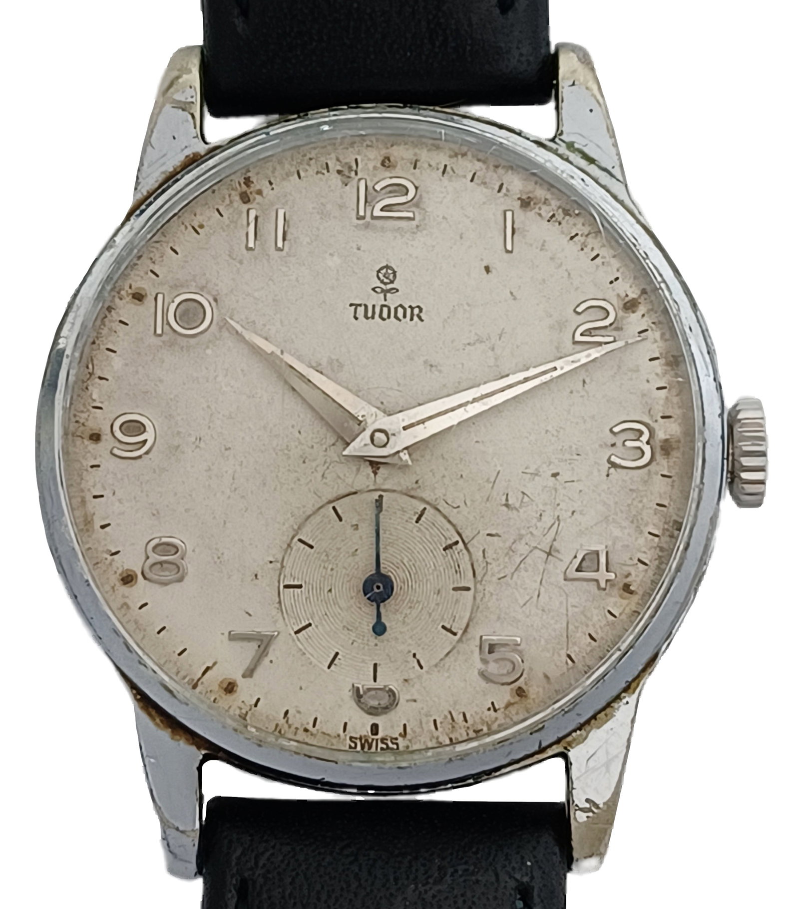 Rare Rolex Tudor Calatrava Mens SS Denison Denisteel Swiss Running Mechanical Wrist Watch: Described By:Dillon 57985 NODD Title:Rare Rolex Tudor Calatrava Mens SS Denison Denisteel Case Swiss Running Mechanical Wrist Watch Description: Rare Rolex Tudor Calatrava Mens SS Denison Denisteel Ca