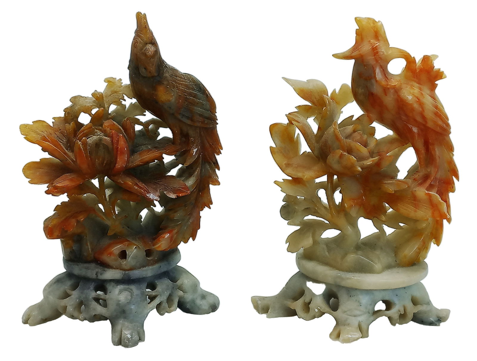 Lot 2 Antique Chinese Qing Carved Multicolor Soapstone 6.5 Inch Bird Figurines Sculptures: Title:Lot 2 Antique Chinese Qing Carved Multicolor Soapstone 6.5 Inch Bird Figurines Sculptures Description: Lot 2 Antique Chinese Qing Carved Multicolor Soapstone 6.5 Inch Bird Figurines Sculptures T