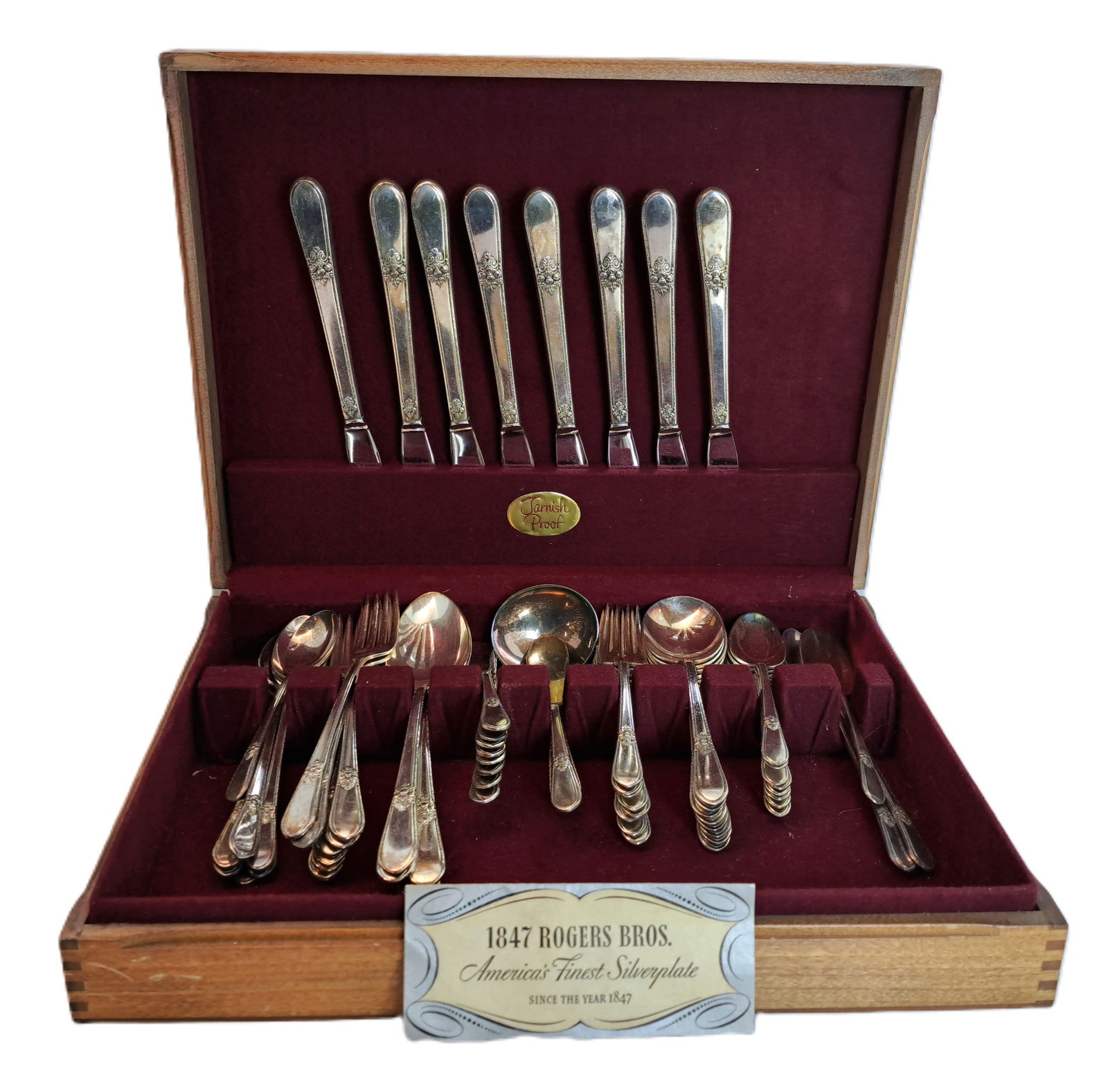 1847 Rogers Bros International Silver Co Silverplate Flatware Set w Box (1 of 6)