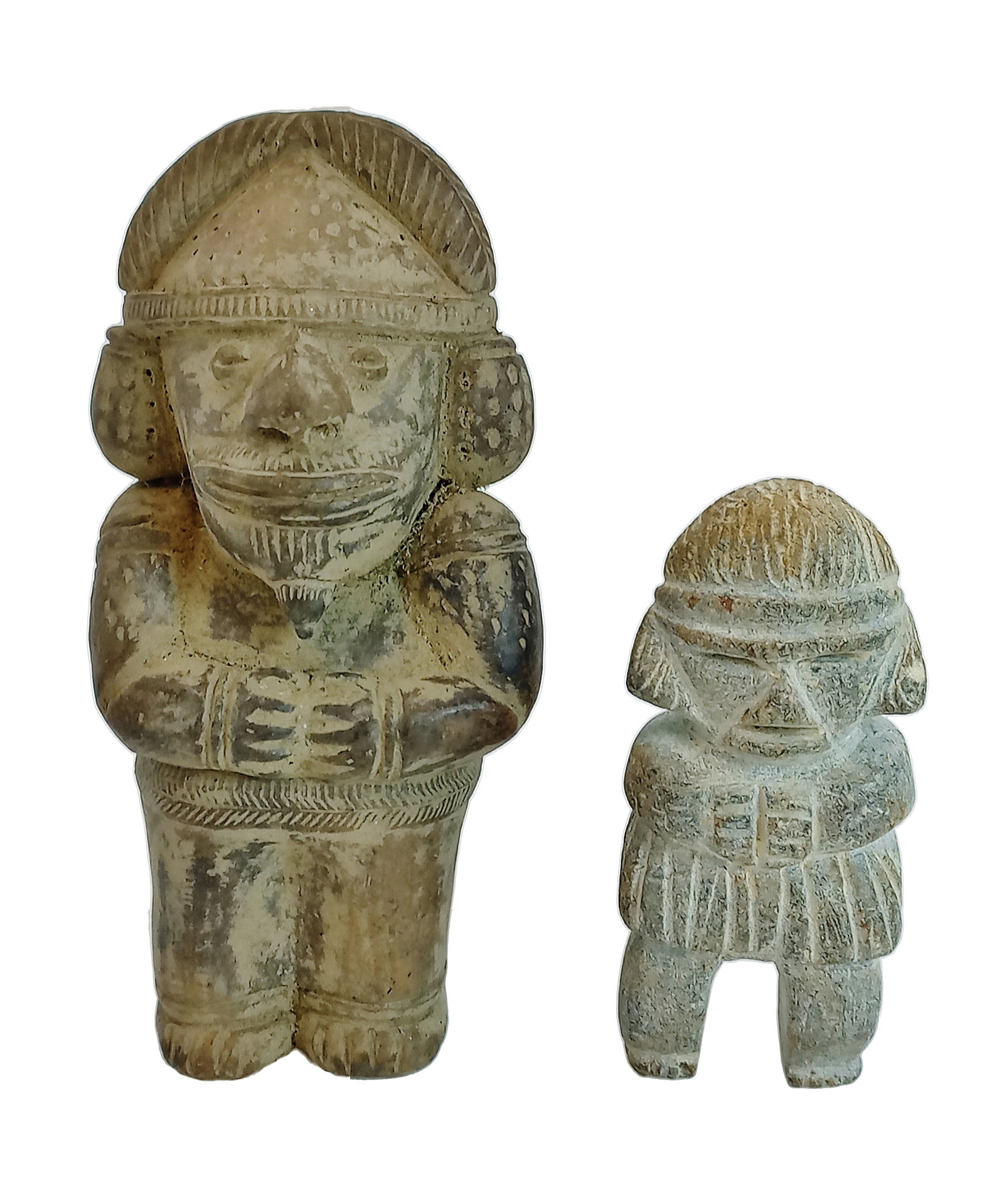 Mexican Aztec Carved Pottery Flute w/ Miniature Man Figurine (1 of 11)