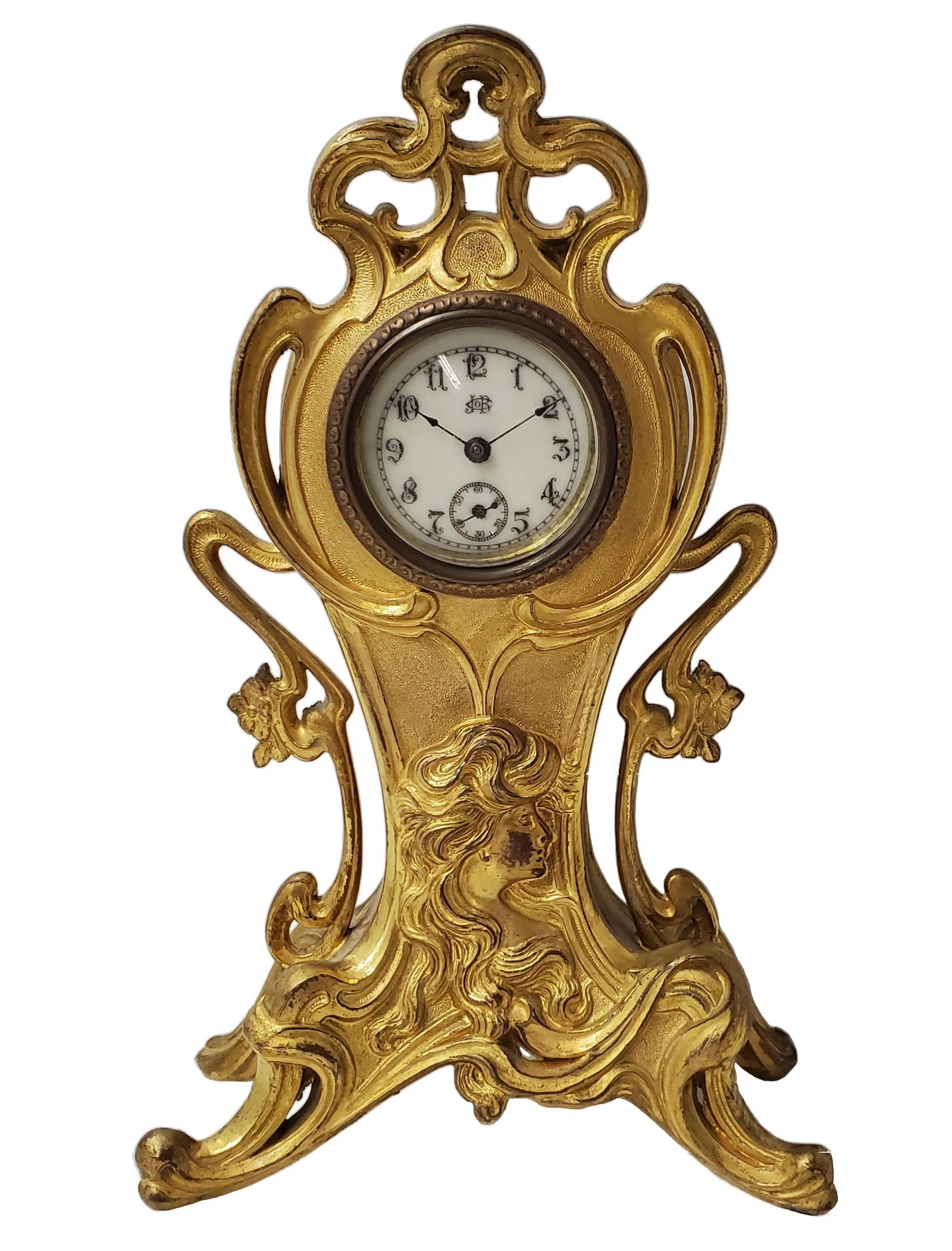 Antique Art Nouveau JB Jennings Brothers Desk Mantel Clock (1 of 6)