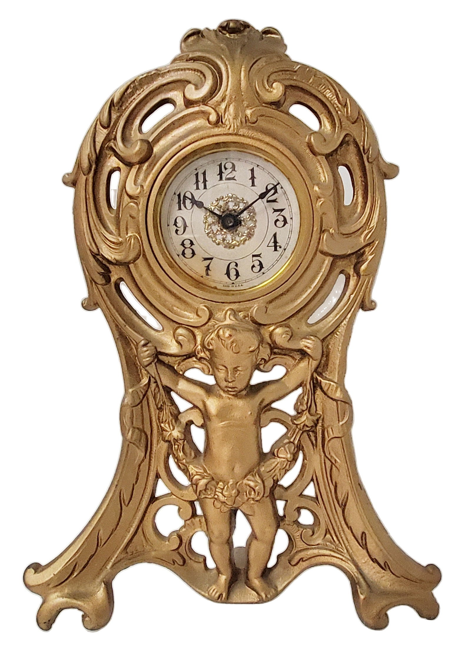 Westclox Continental Victorian Cherub Desk Shelf Mantel Clock (1 of 6)