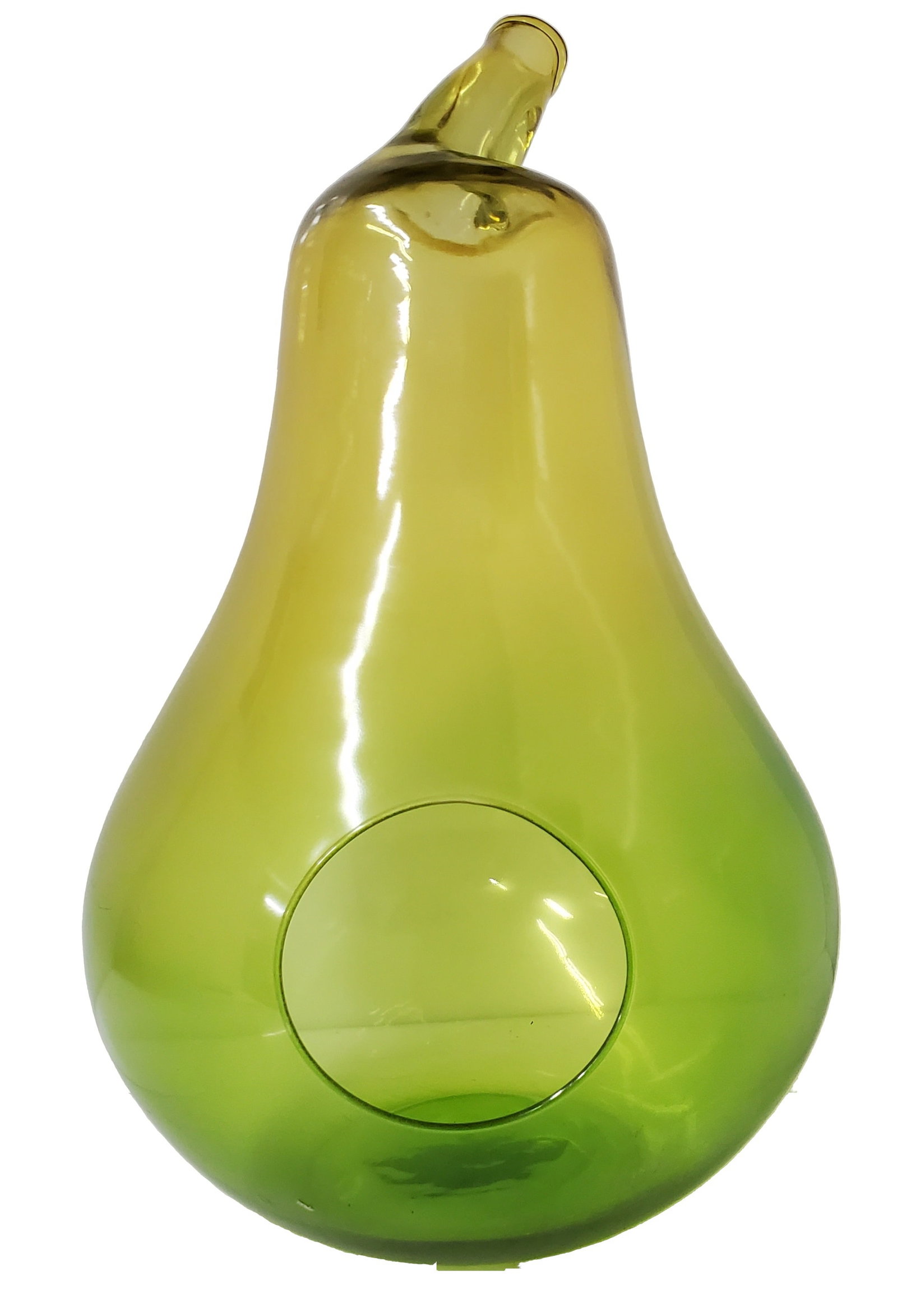 Blenko Type Large 18in Pear Art Glass Terrarium Sculpture Mid Century Modern: Described By:Michelle CNX VX 1670 8407 Title: Blenko Type Large 18in Pear Art Glass Terrarium Sculpture Mid Century Modern Description:Blenko Type Large 18in Pear Art Glass Terrarium Sculpture Mid Cen