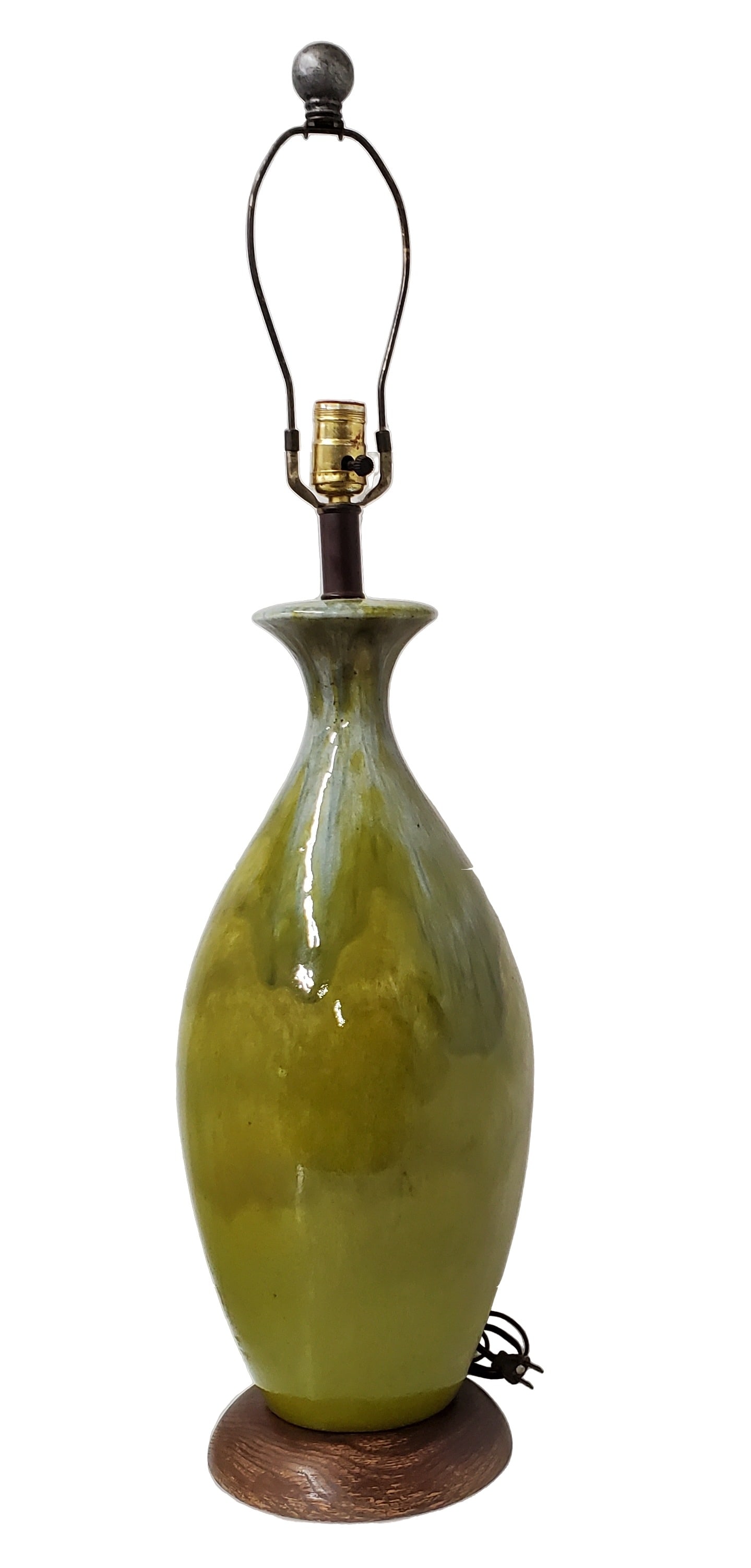 Blue Green MCM Art Pottery Mid Century Modern Tall Table Lamp (1 of 6)