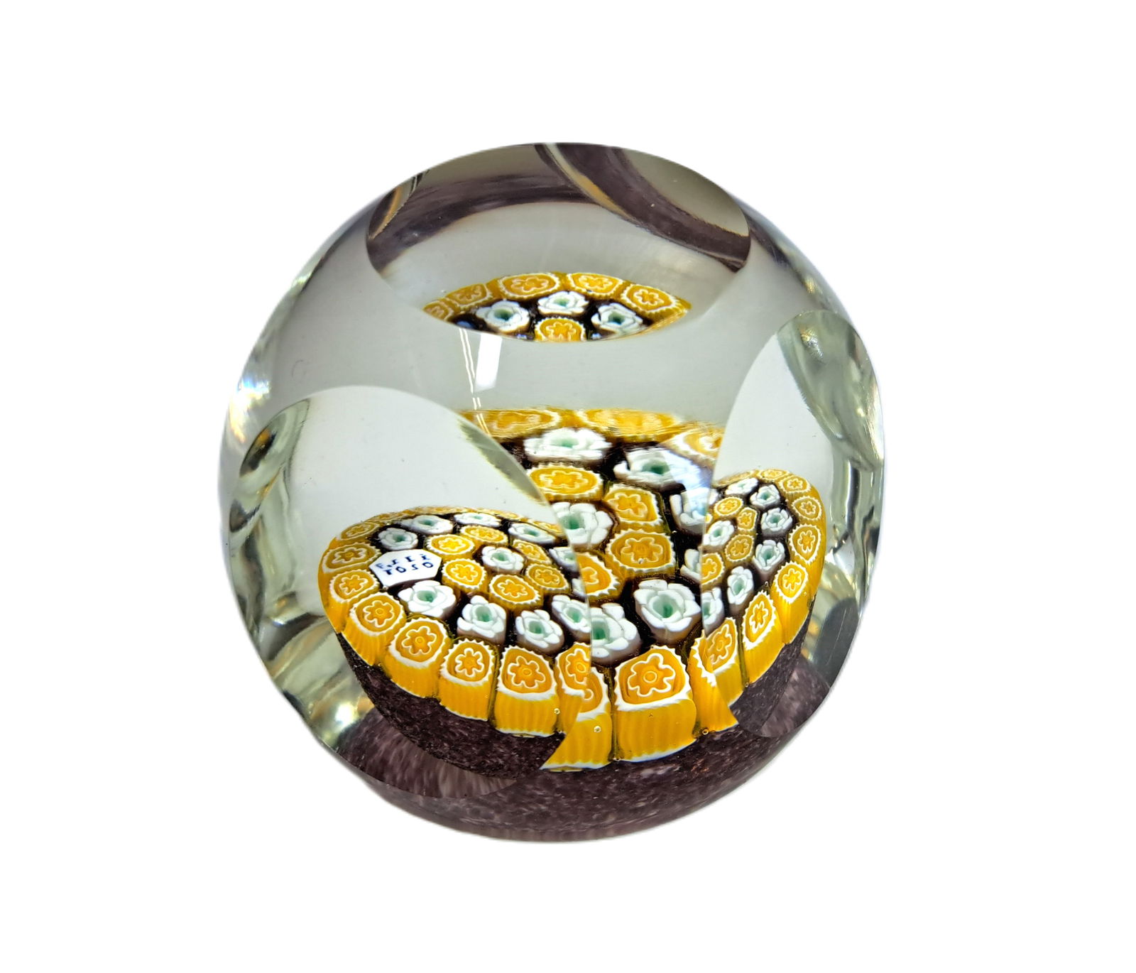 F.Lli Toso Vintage Murano Multicolor Millefiori Canes Paperweight Blown Art Glass (1 of 8)