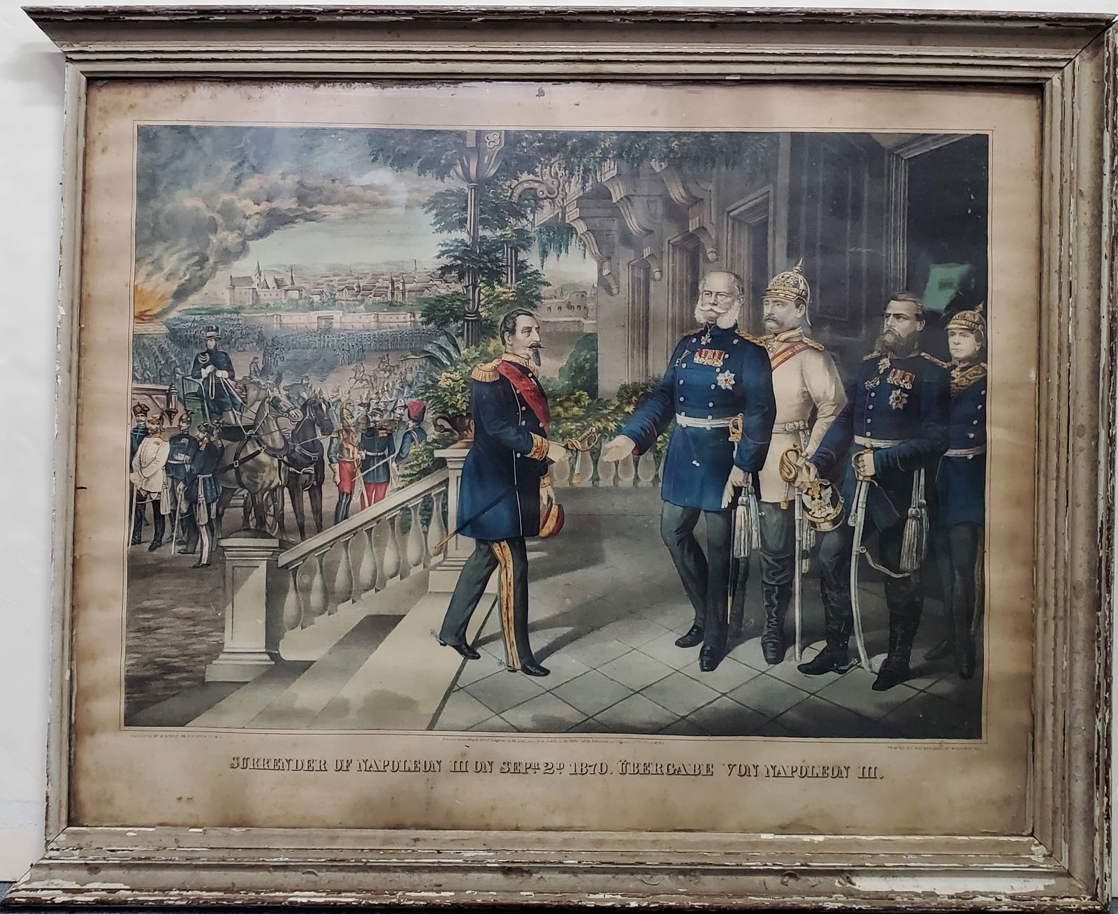 Napoleon III Surrender Hand Colored Lithograph Schile Schlegel New York Military War Historic (1 of 7)