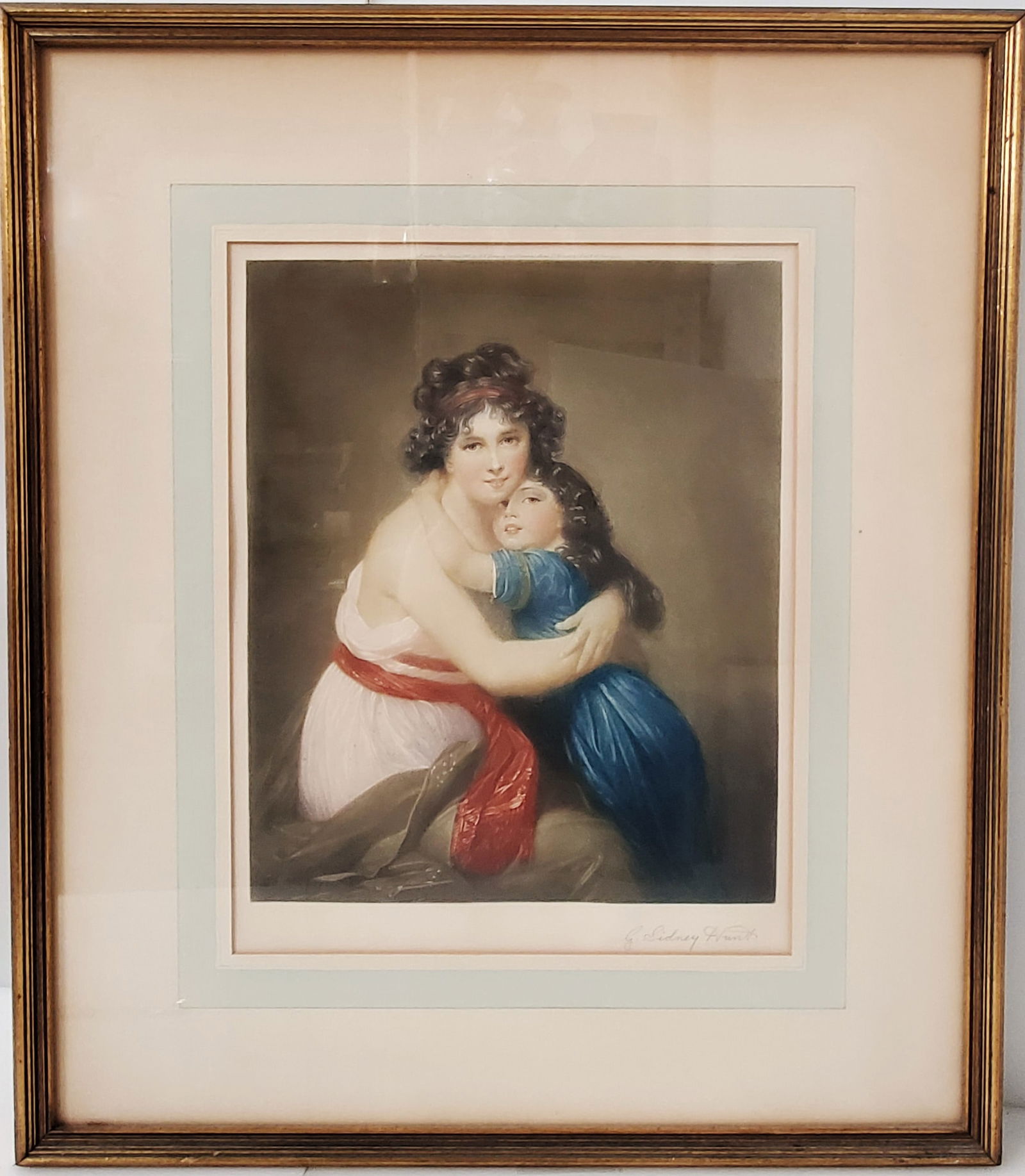 Mezzotint Colored Print Signed G Sydney Hunt After Vigee Lebrun Portrait (1 of 6)