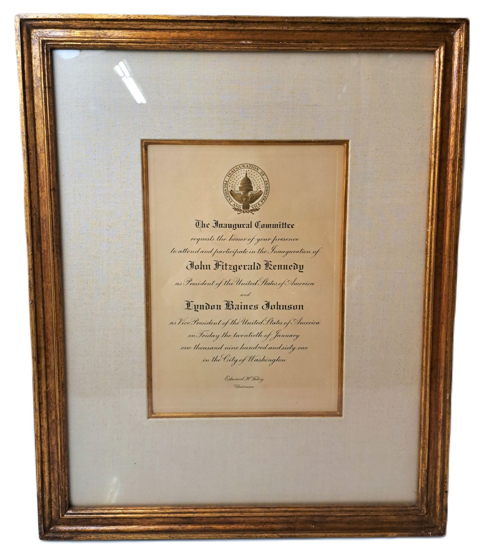 Orig JFK LBJ Inauguration John F Kennedy Lyndon B Johnson Invitation Washington DC (1 of 4)