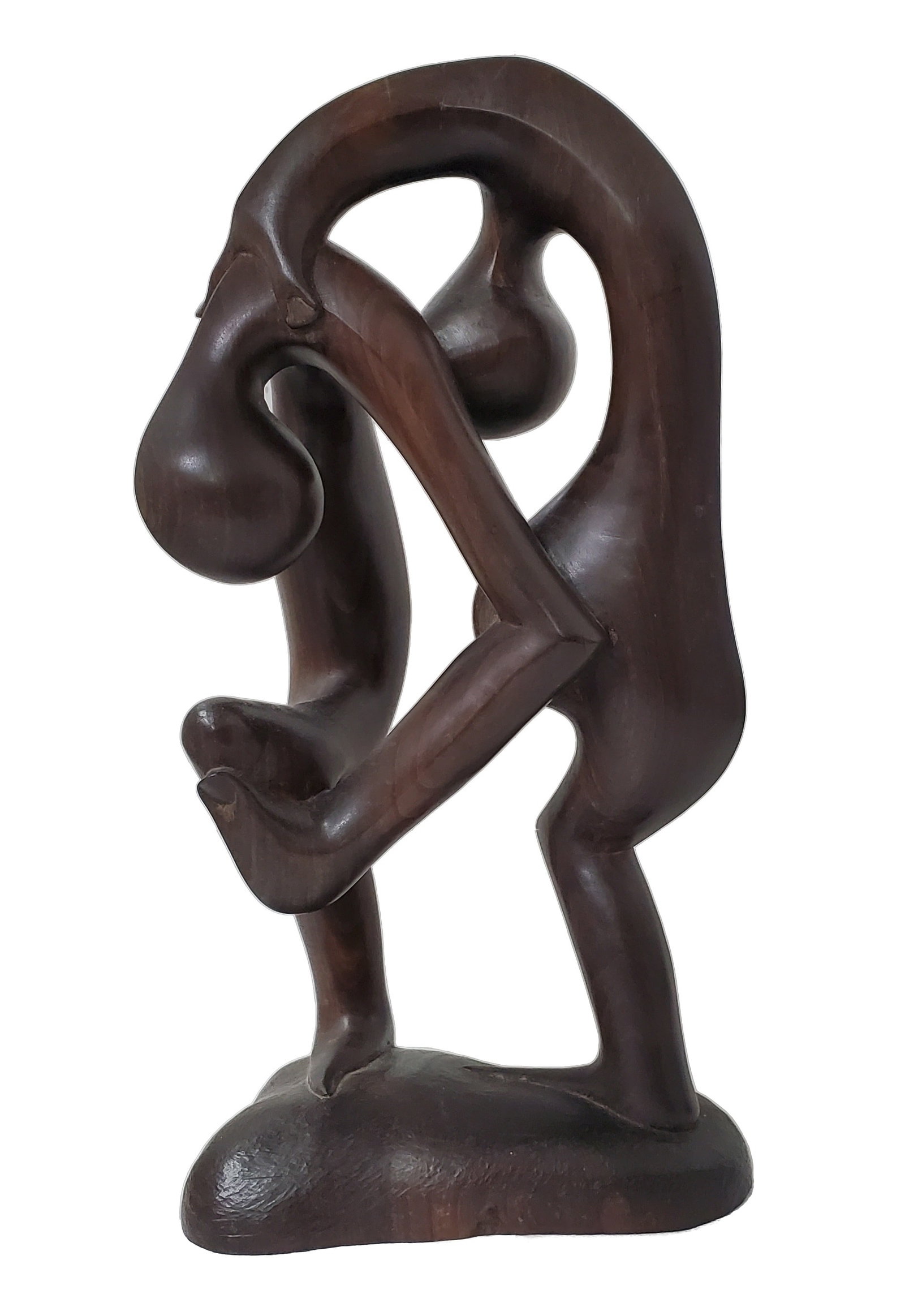 Mpingo Wood Tanzania Carved Sculpture Statue Two Abstract Figures (1 of 5)