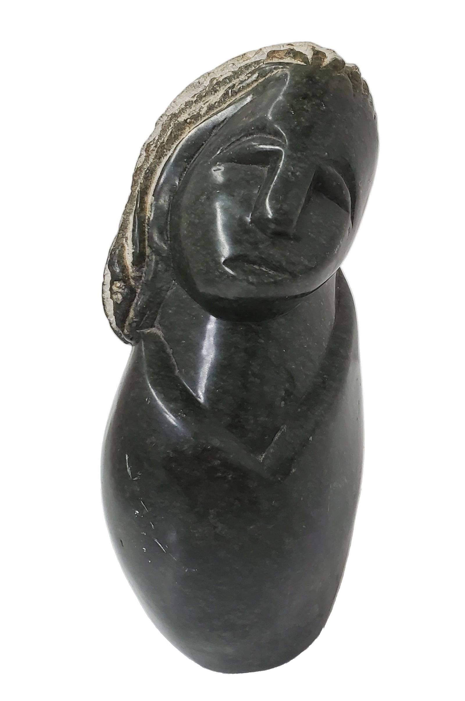 Signed Closer African Inuit Unidentified Carved Hardstone Sculpture Statue (1 of 6)