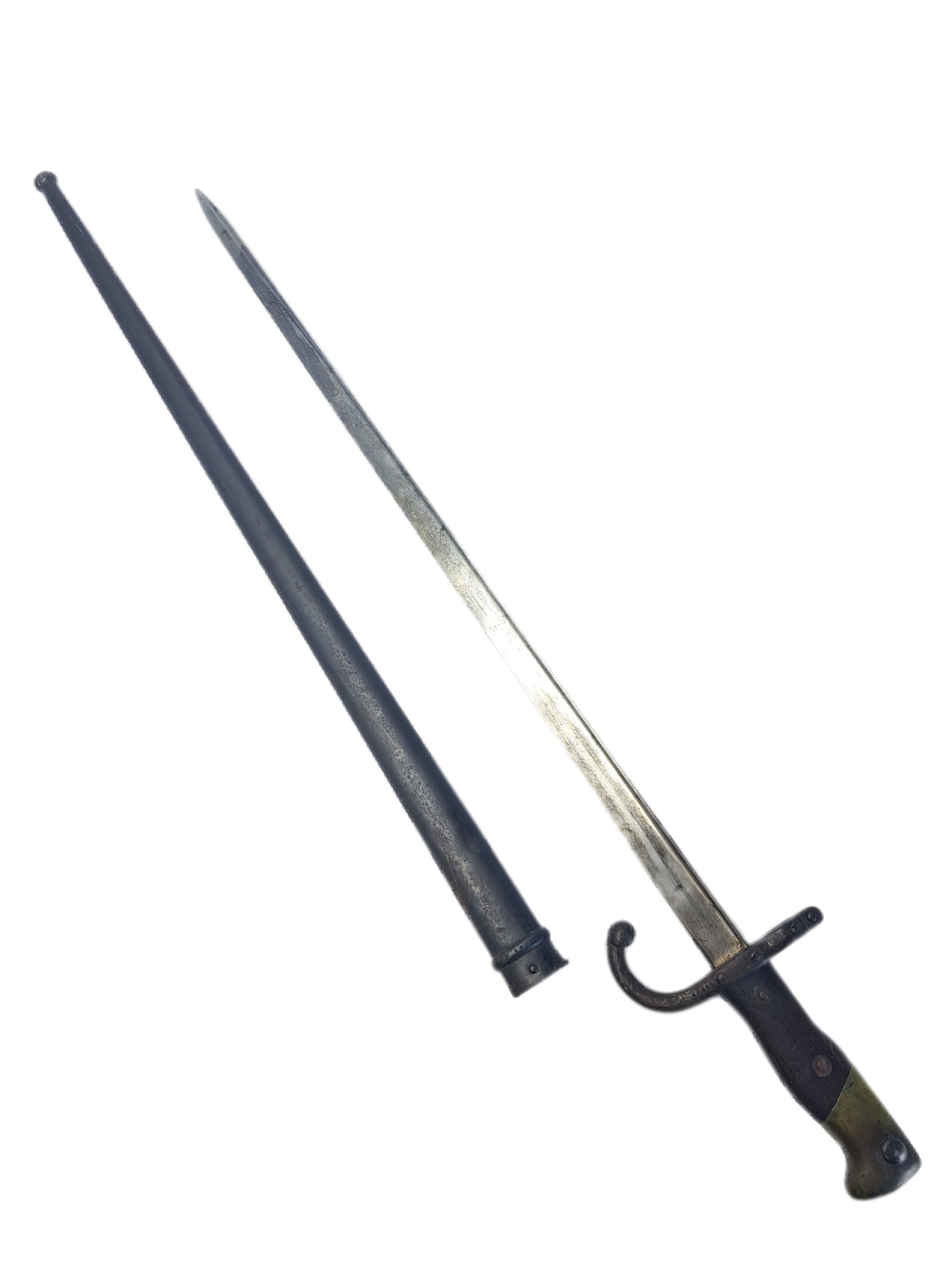 Antique French M1874 Gras Bayonet & Scabbard St. Etienne 1877 (1 of 10)