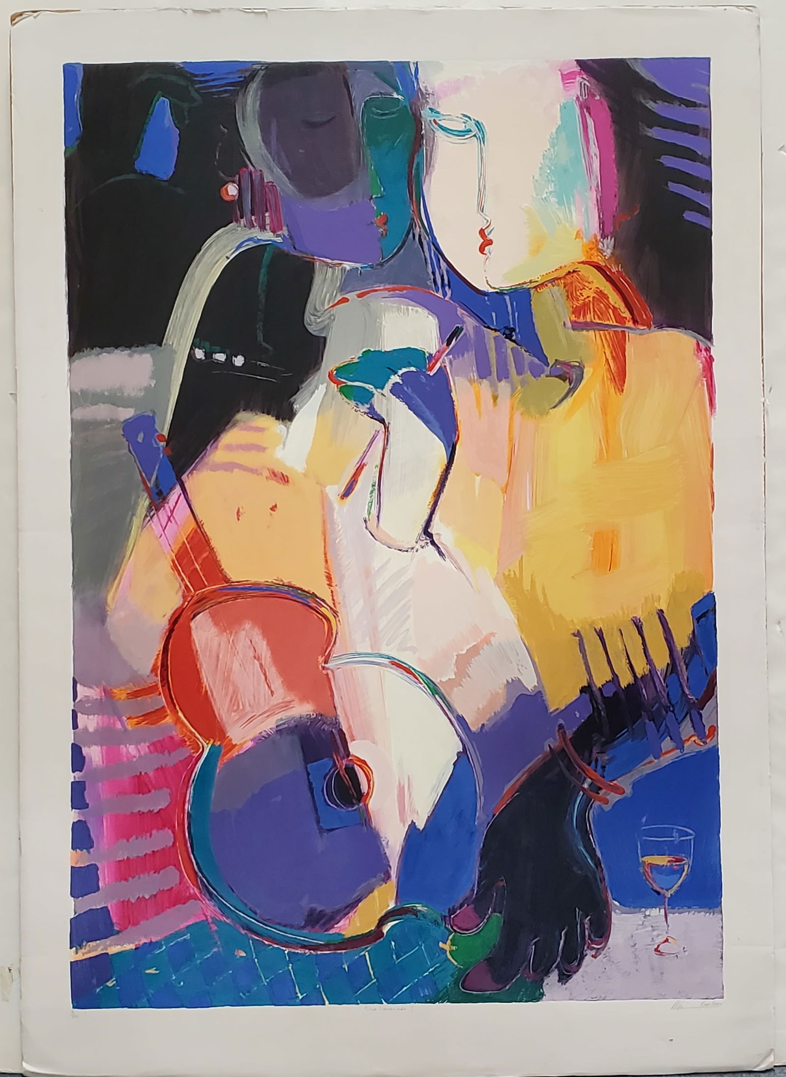 Ali Golkar Signed Limited Edition Serigraph Blue Serenade I Abstract Print (1 of 6)