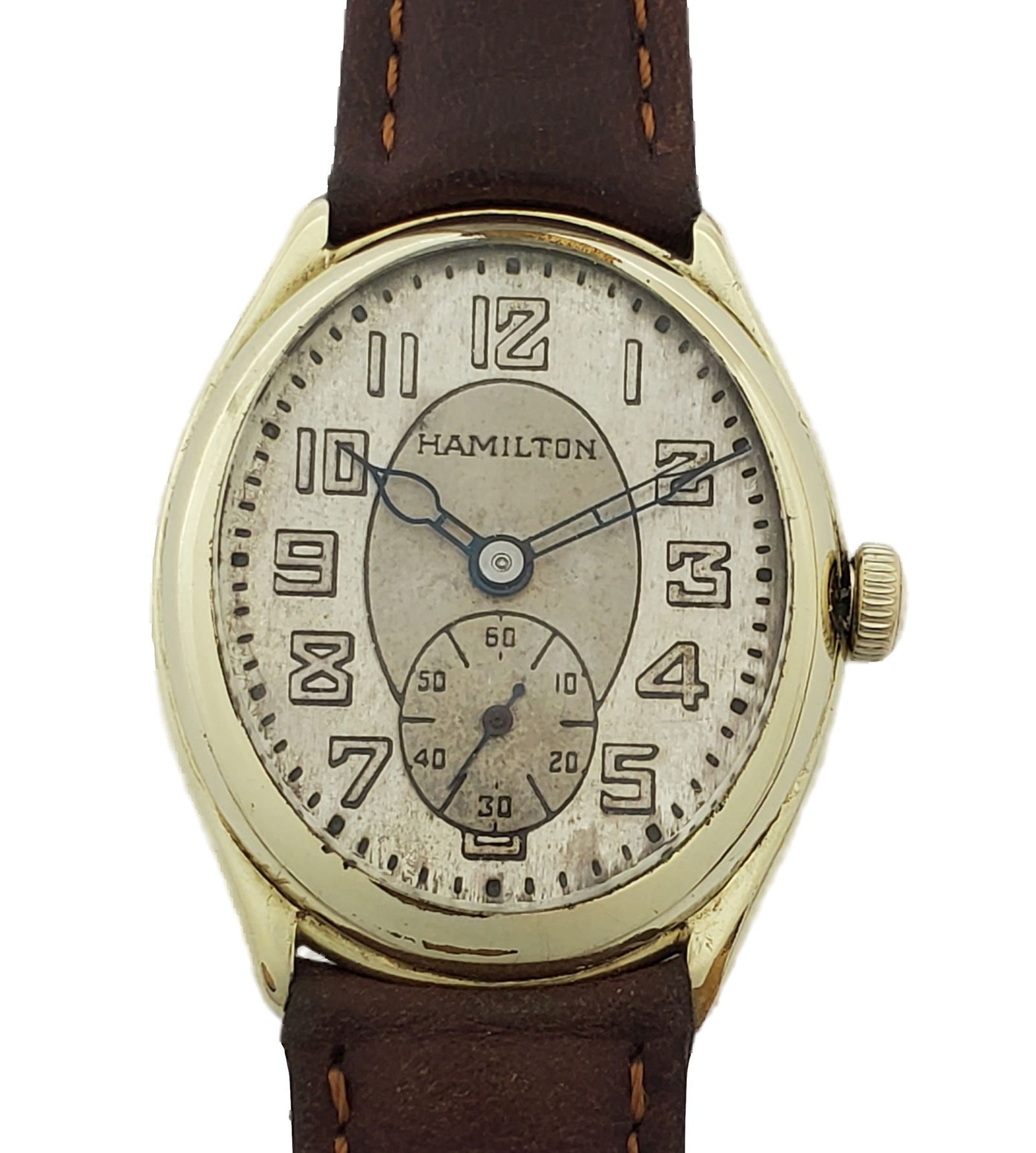 Hamilton 987 Oval Green Gold Filled Mens Vintage Wrist Watch Box (1 of 8)