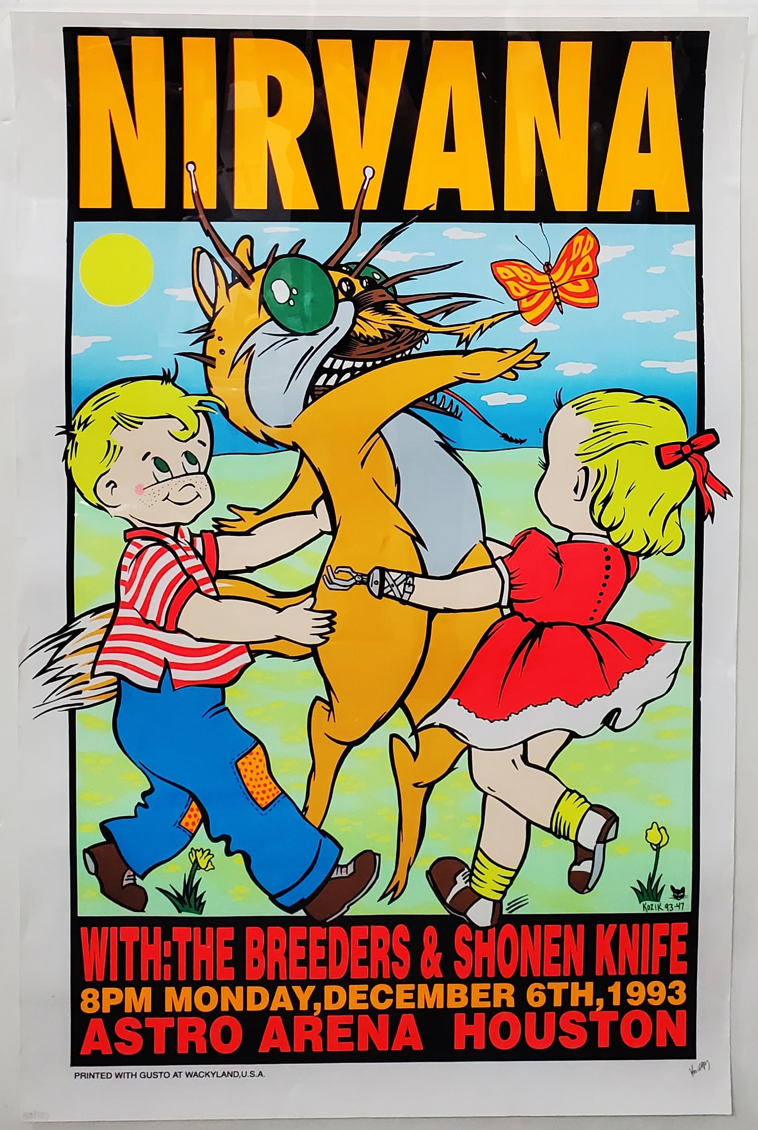 Nirvana Frank Kozik Signed Silkscreen 1993 Rock Concert Poster Breeders Shonen Knife (1 of 6)