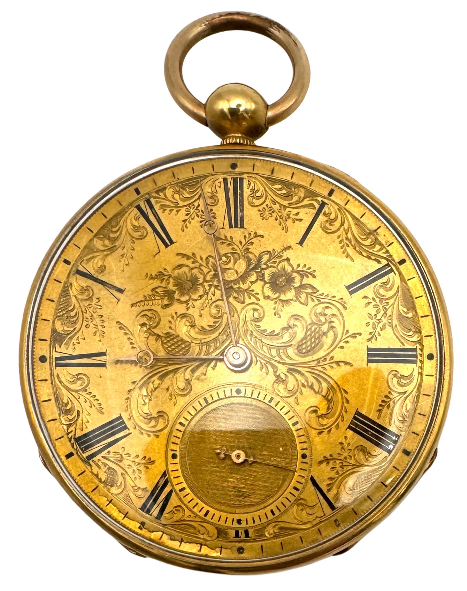 Early Abraham Vacheron Signed Key Wind Ruby Cylinder Large 18k Gold Pocket Watch C. 1850 (1 of 12)