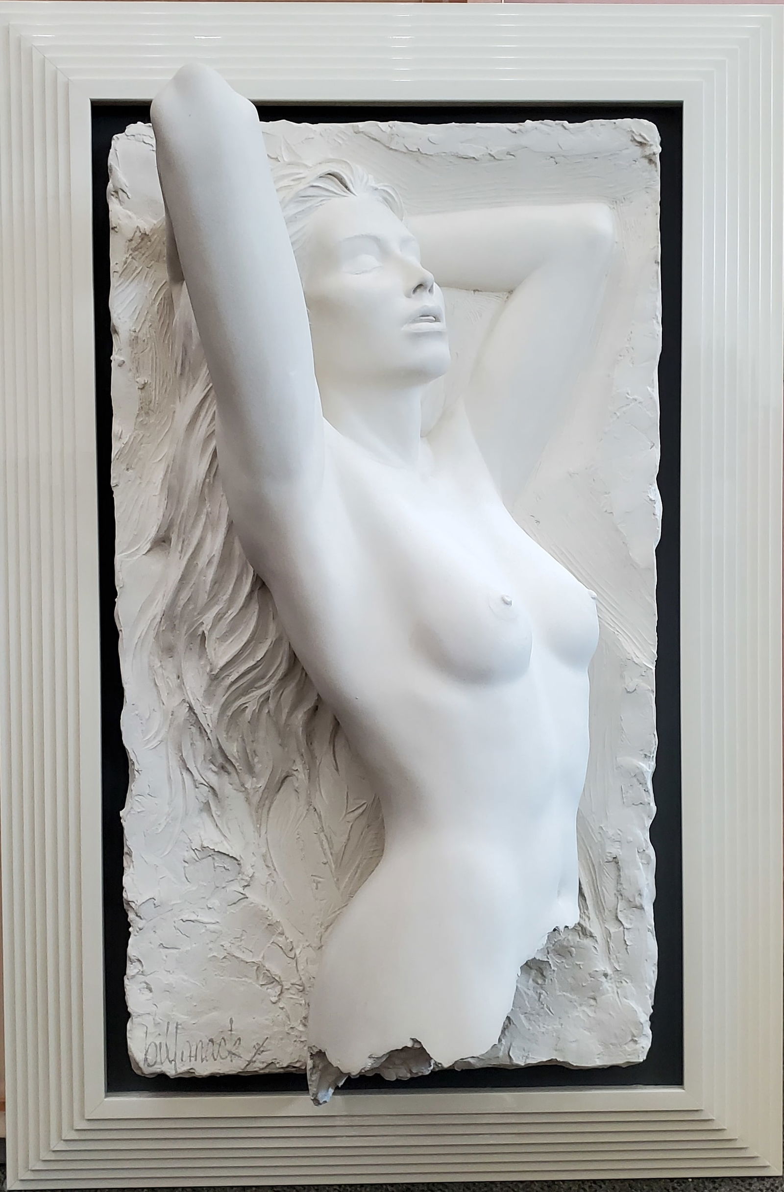 Bill Mack 3ft Female Nude Sculpture ed120 Signed Wall Art 3D Relief Bonded Sand Cast Statue Figure: Described By: Michelle NMED HFA VX Title: Bill Mack 3ft Female Nude Sculpture ed120 Signed Wall Art 3D Relief Bonded Sand Cast Statue Figure Hollywood Preservation Movie Star Artist Description: Bill