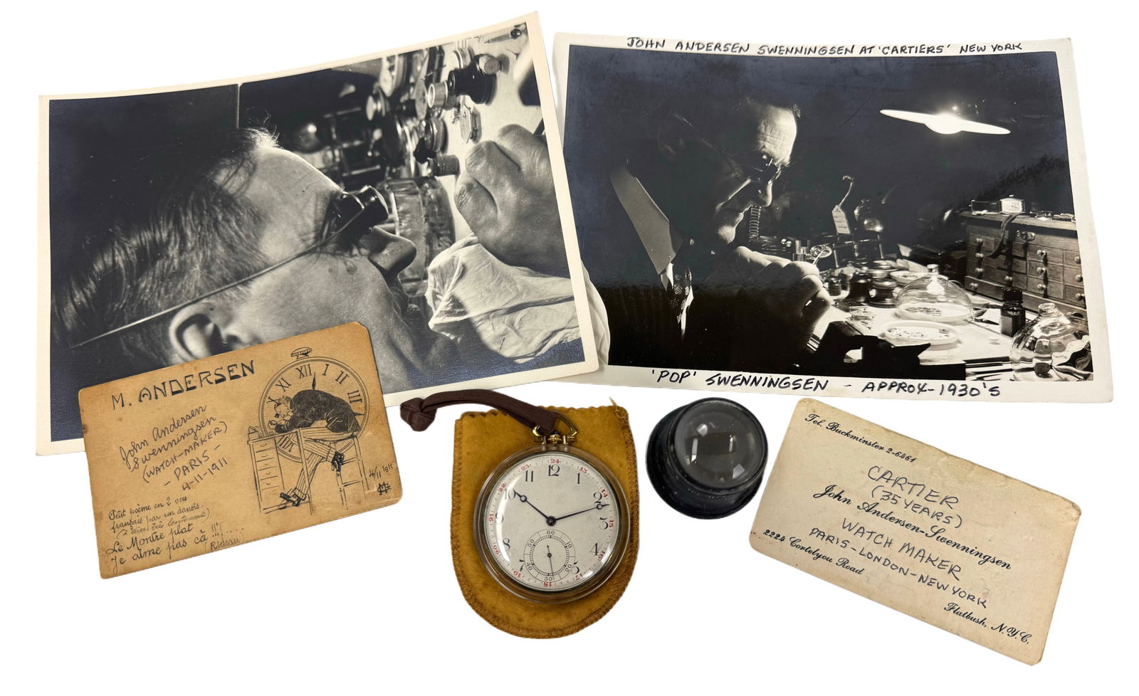 John Anderson Swenningson Lucite Pocket Watch Ed Koehn Cartier Maker (1 of 10)