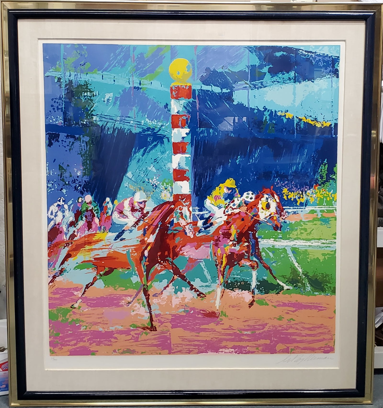 LeRoy Neiman Pencil Signed ed300 Serigraph Clubhouse Turn Horse Race (1 of 8)