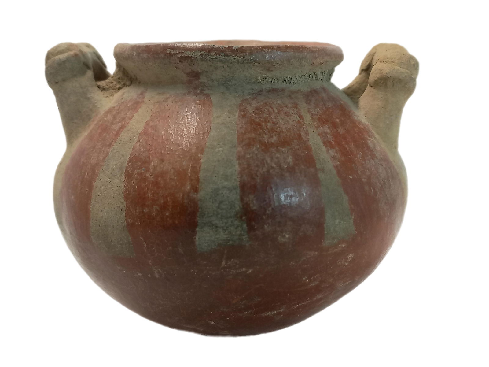 Antique Native American Polychrome Handled Pottery (1 of 8)