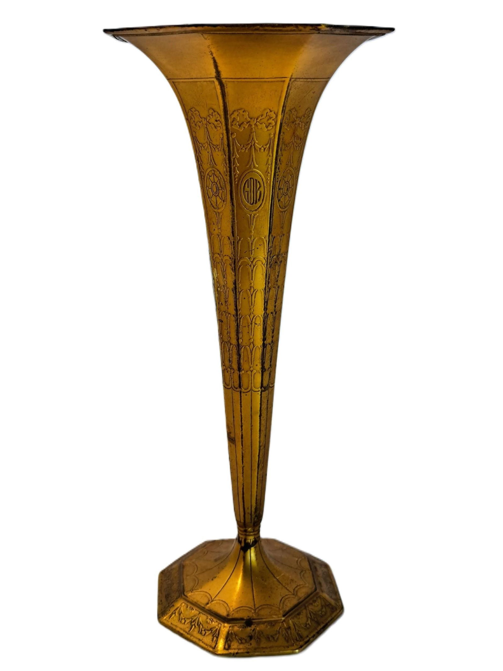 Rare Original Vermeil Tiffany Studios Gold of Sterling Silver 18376A 6245 Vase (1 of 9)