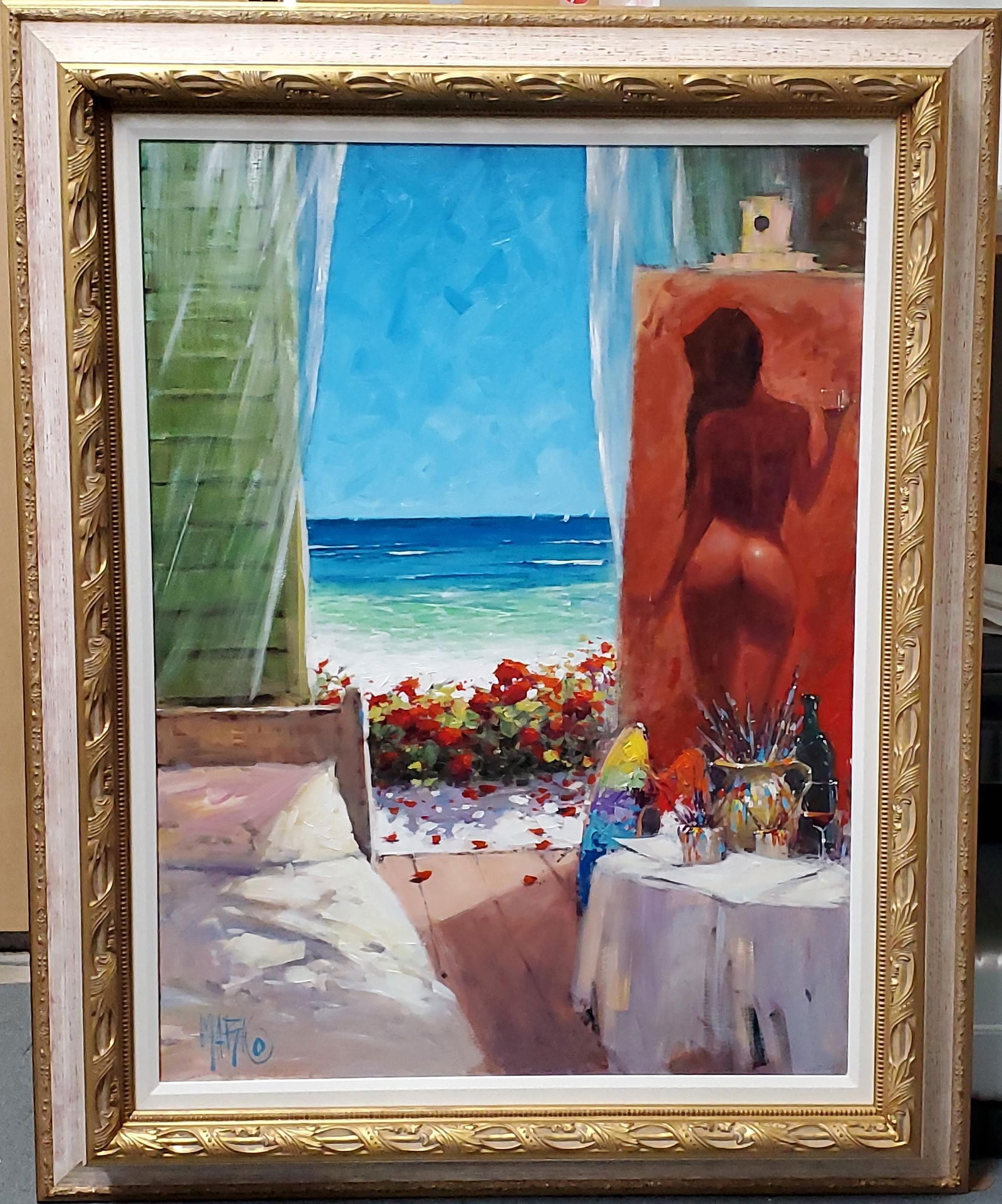 Marko Mavrovich Nude Female Beach Landscape Interior Large Orig Painting Park West Labels: Described By: Michelle NMED HFA VX Title: Marko Mavrovich Nude Female Beach Landscape Interior Large Orig Painting Park West Labels Description: Marko Mavrovich Nude Female Beach Landscape In