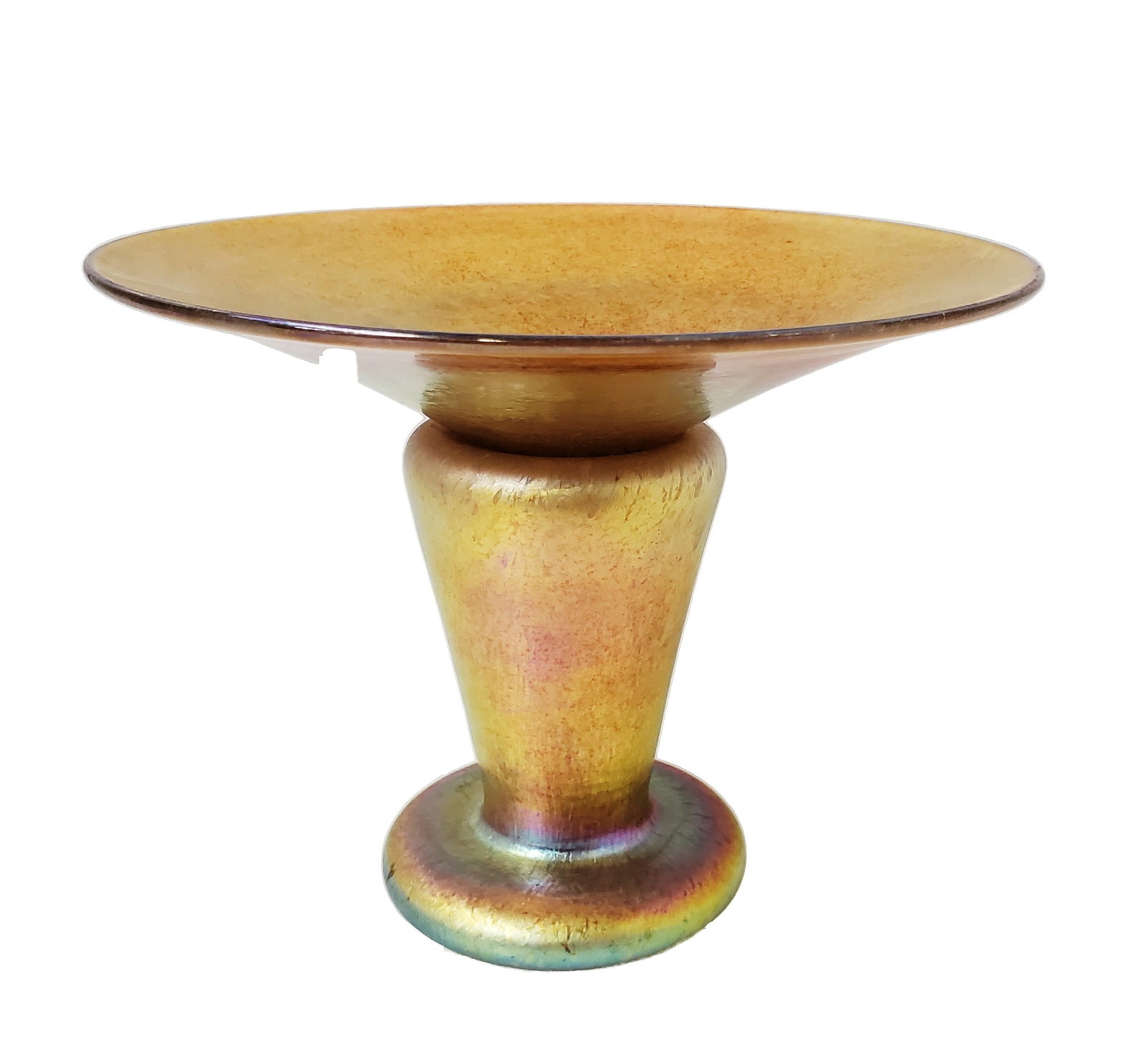 Louis Comfort Tiffany Favrile Art Glass Taza Pedestal Dish (1 of 6)