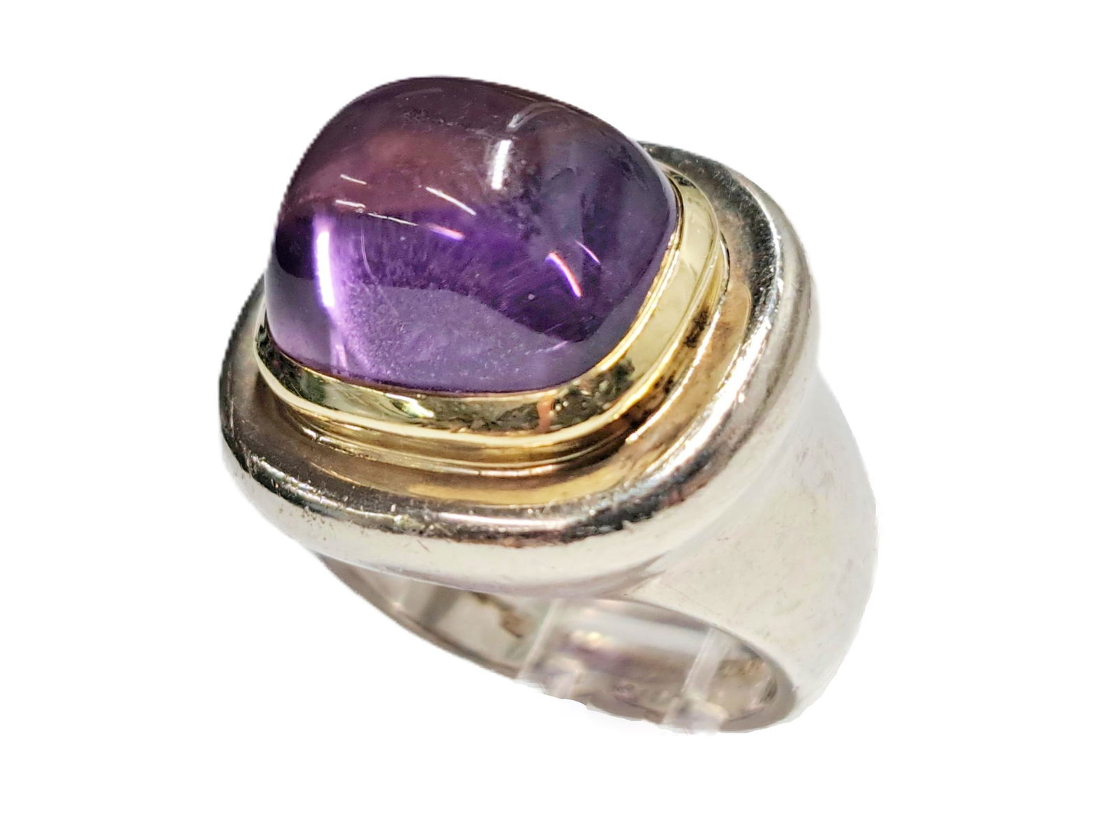 Tiffany & Co Paloma Picasso 18K Gold 925 Sterling Silver Amethyst Two-Tone Ring (1 of 9)