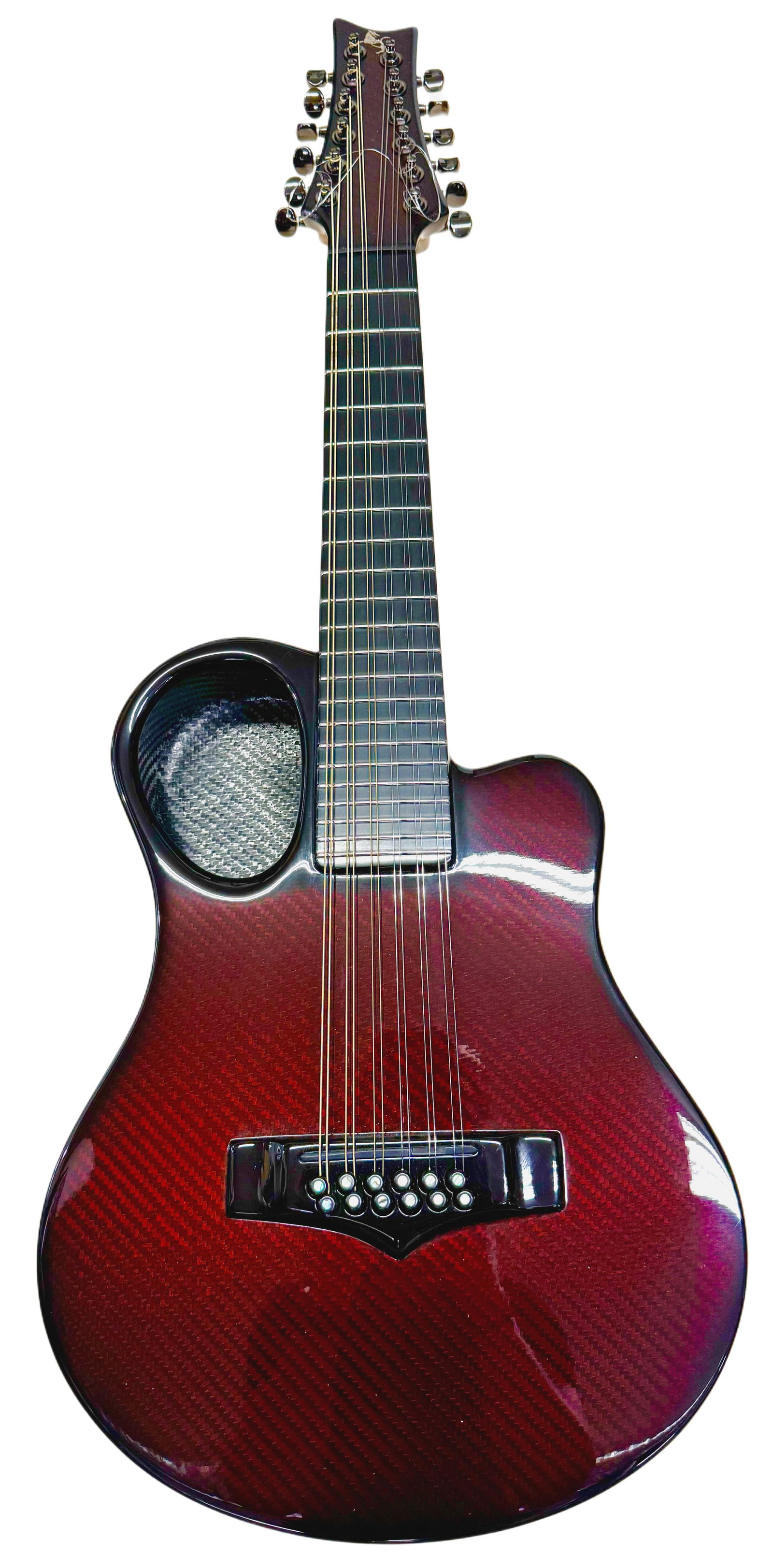 Emerald Amicus 12 Opus Red Carbon Fiber 12-String Acoustic Electric Mandolin Style Guitar (1 of 18)