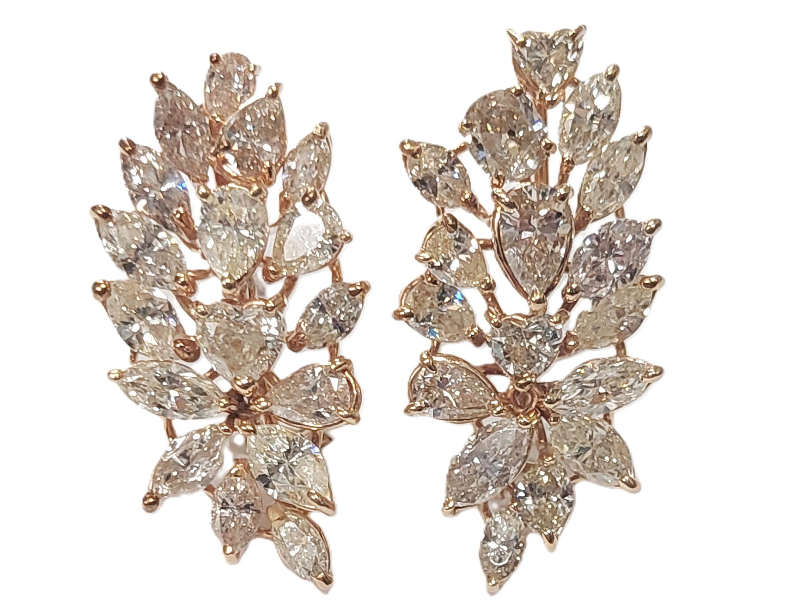Approx. 10ctw Genuine Natural Earth Mined Diamonds 14k Gold Stunning Fashion Earrings (1 of 9)