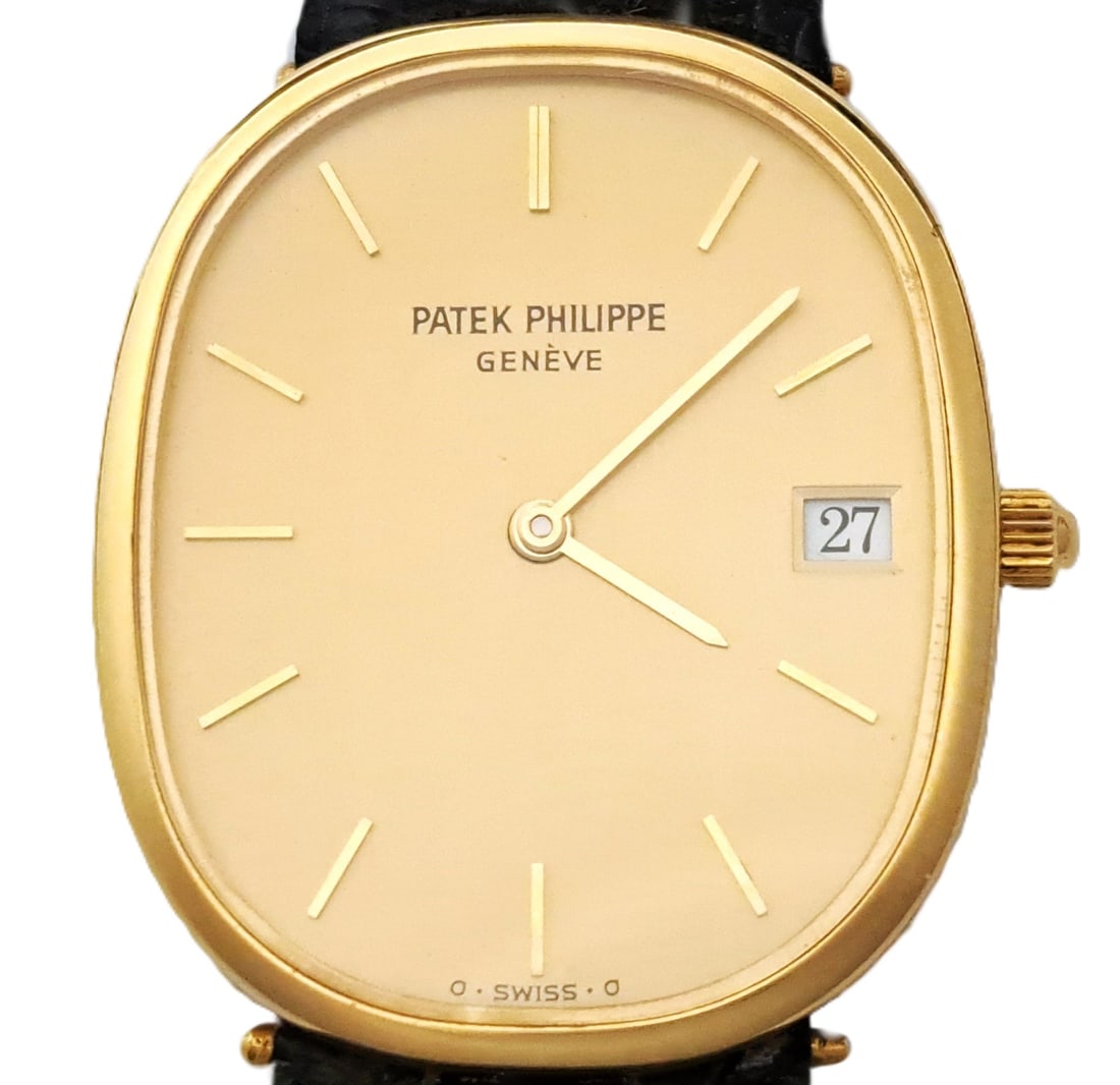 Patek Philippe 3846 Ellipse Mid Century 18k Gold Mens Ultra Thin Wrist Watch (1 of 5)