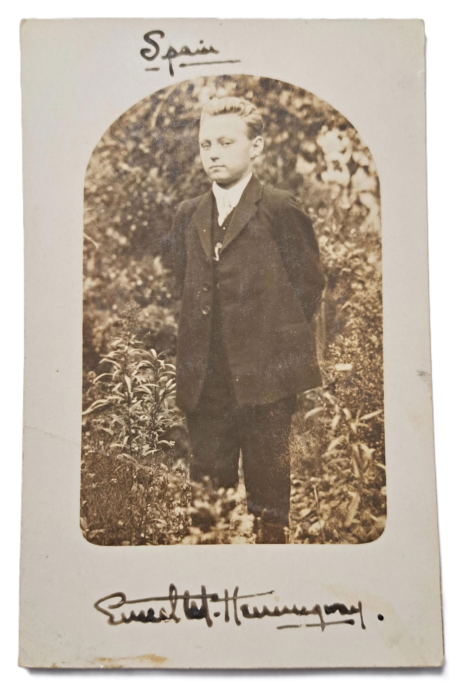 Ernest Hemingway Double Signed & Illustrated Autographed Postcard Spain Cuba (1 of 5)