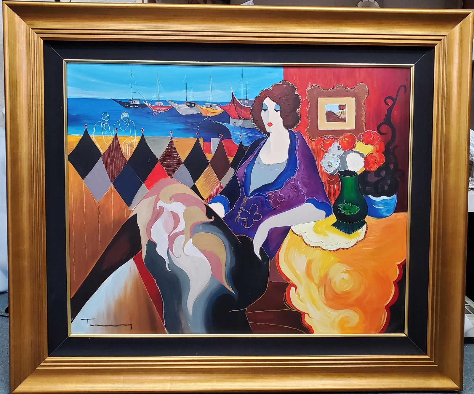 Itzchak Tarkay Signed Summer Breeze II Large Original Painting (1 of 7)