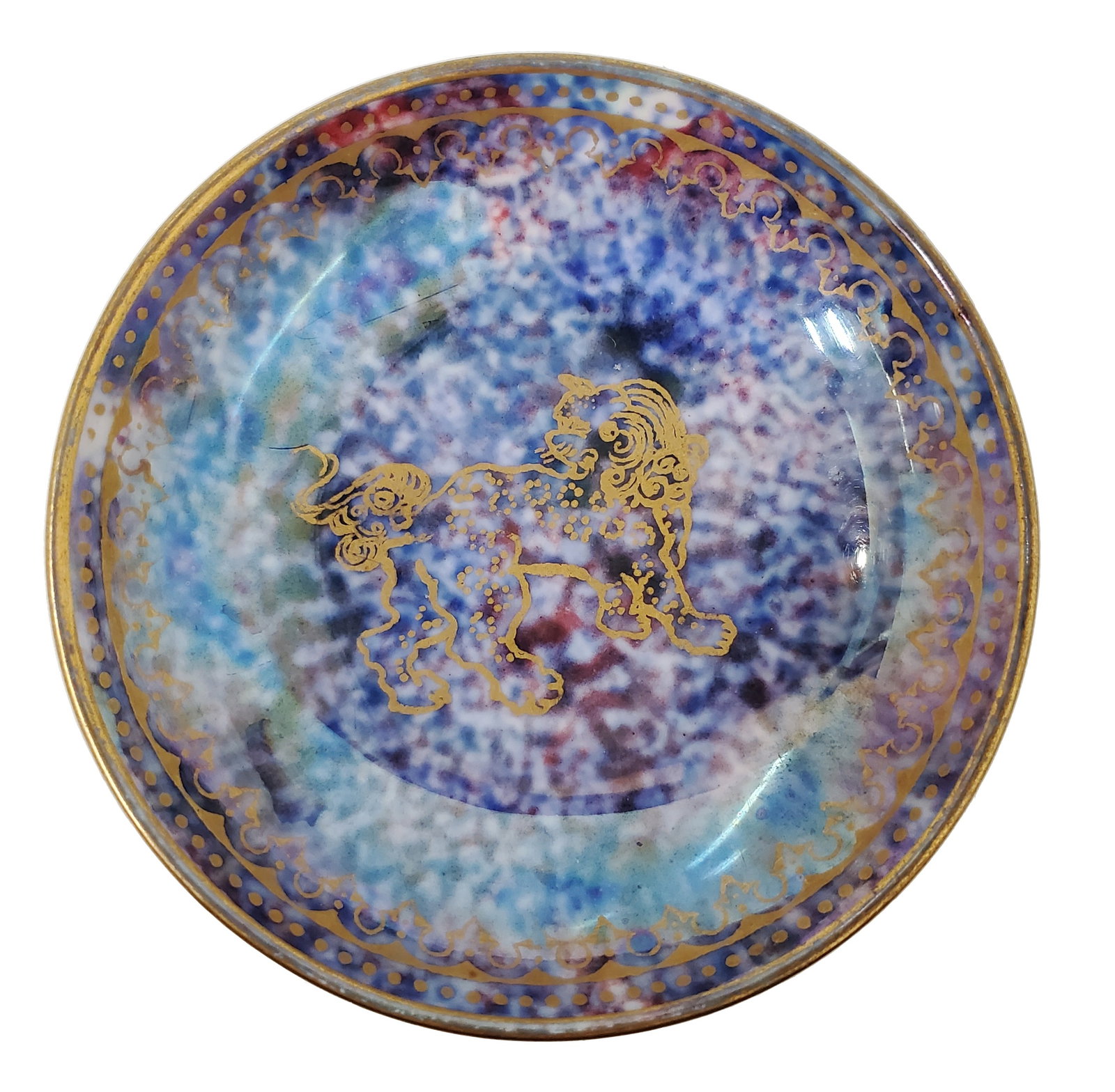 Wedgwood Fairyland Lustre Foo Dog Miniature Bowl Gilt Chinoiserie Japonisme Porcelain Art Deco: Described By:Michelle. NOE HFA VX Title: Wedgwood Fairyland Lustre Foo Dog Miniature Bowl Gilt Chinoiserie Japonisme Porcelain Art Deco Description:Wedgwood Fairyland Lustre Foo Dog Miniature Bowl Gil