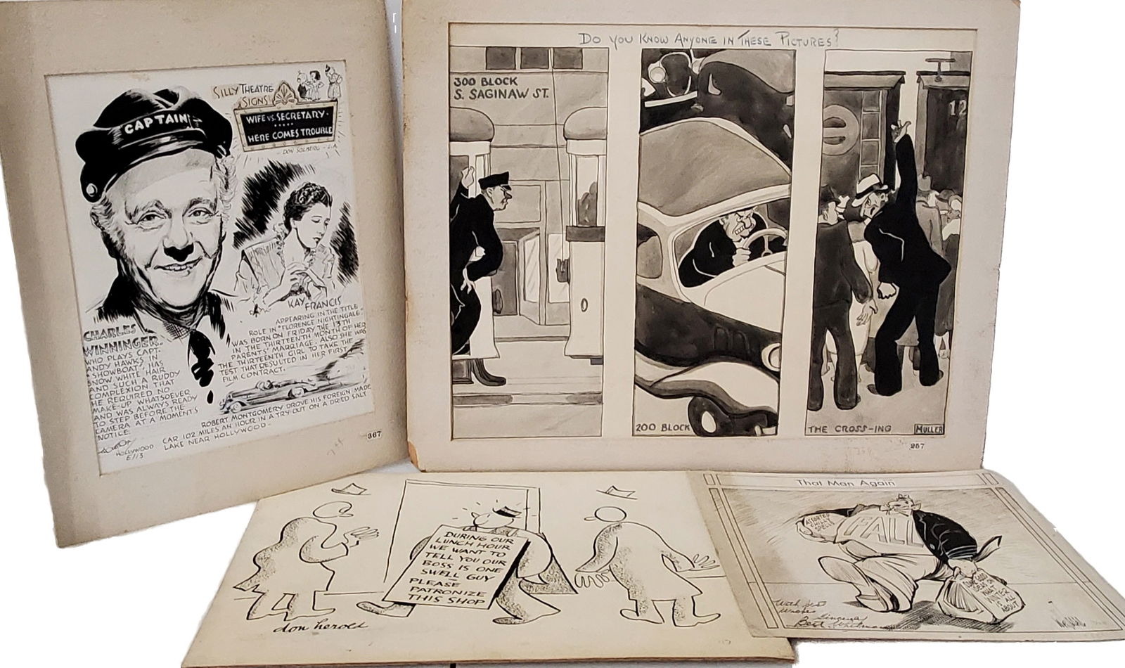 Vintage Comic Newspaper Cartoons Bert Whitman Muller Don Herald Charles Howard Collection Animation (1 of 7)